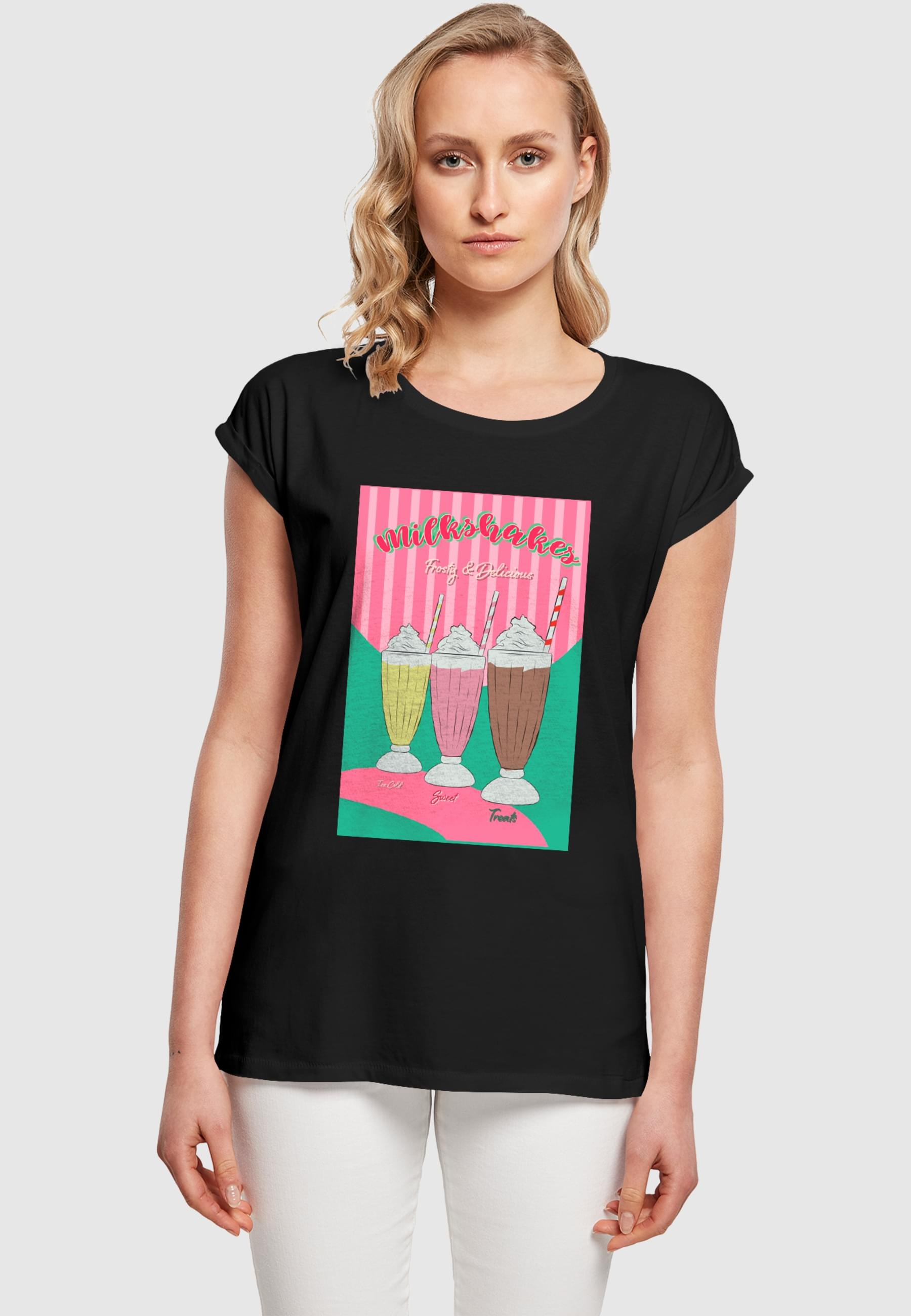 MisterTee T-Shirt »MisterTee Ladies Milkshake Tee - Extended Shoulder Tee«, (1 tlg.)