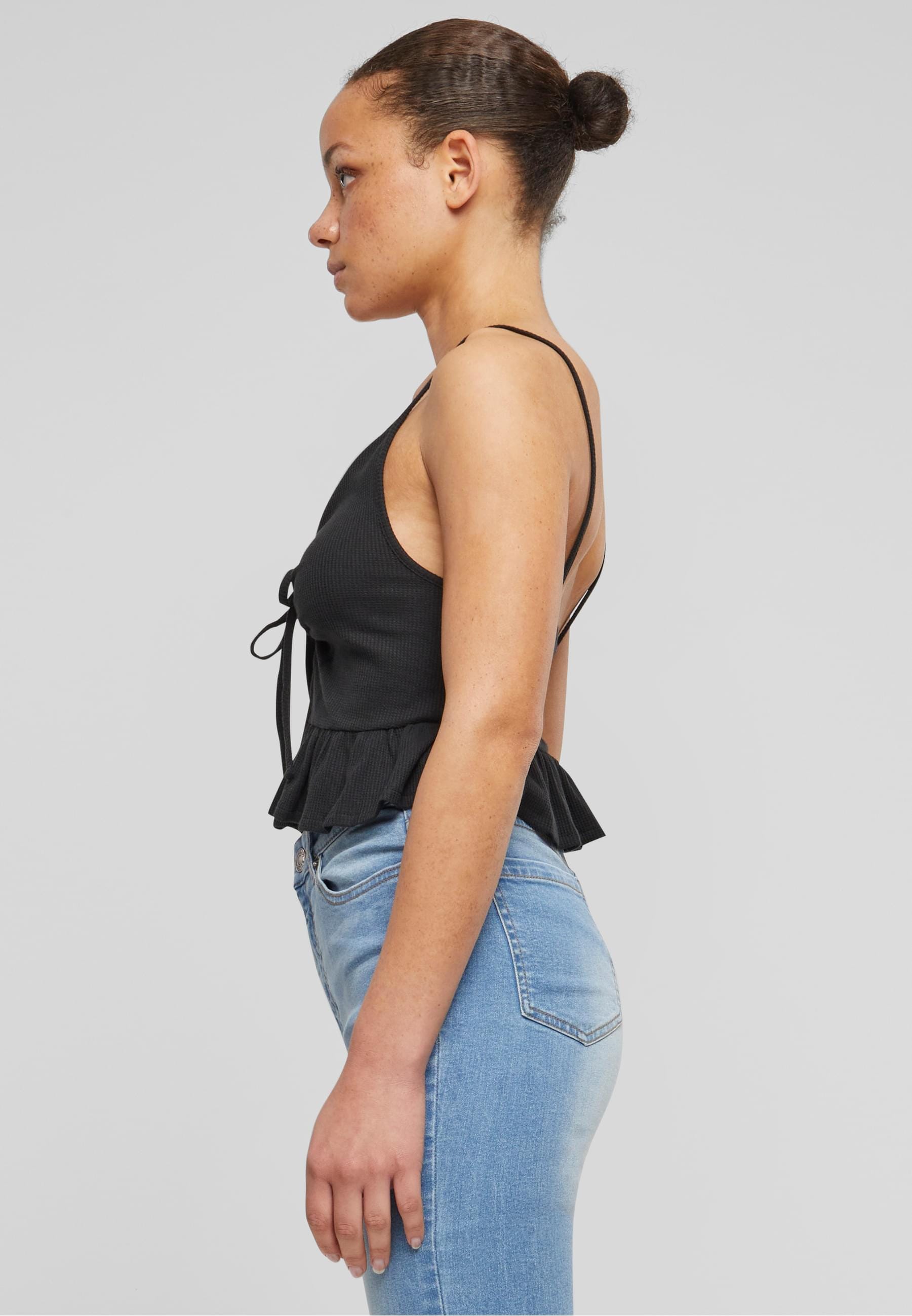 URBAN CLASSICS Bügelloser BH »Urban Classics Damen Ladies Waffle Pique Ruffle Top«