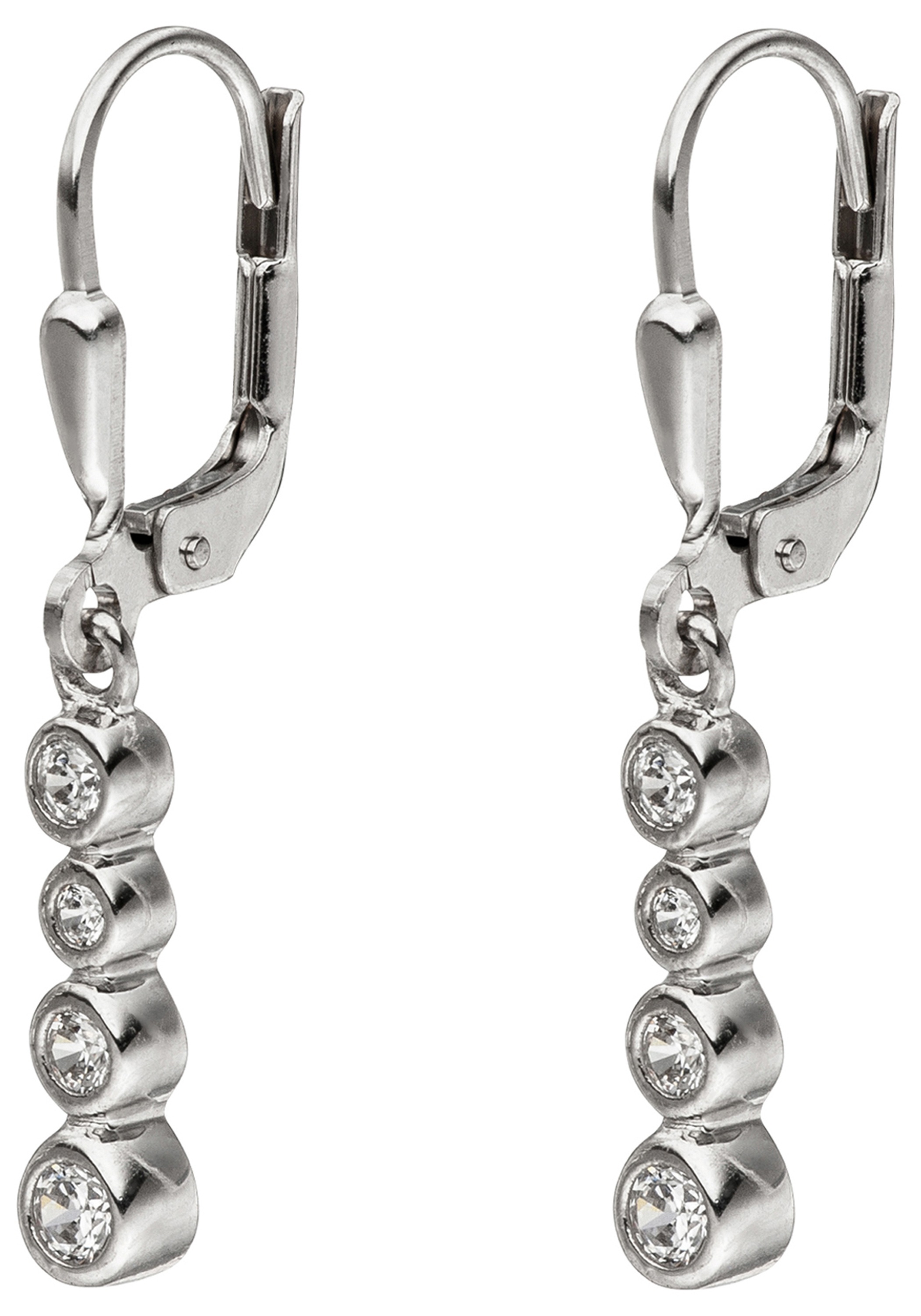 JOBO Paar Ohrhänger 925 Silber mit Zirkonia
