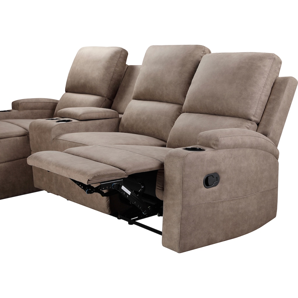 Home affaire Ecksofa »Napori Multimediasofa, 3er Kinosessel XXL, L-Form,«