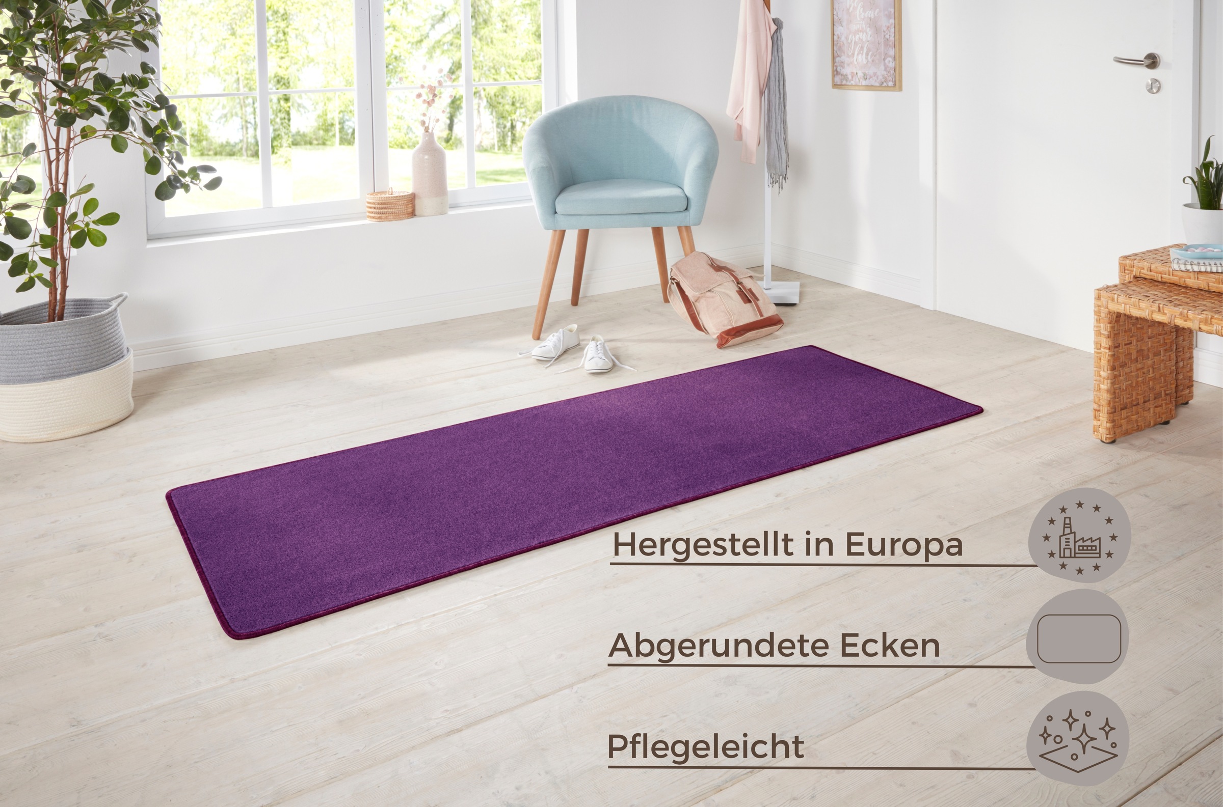 HANSE Home Läufer »Shashi«, rechteckig, Kurzflor, Unifarben, Teppich, Weich, Esszimmer, Kinderzimmer, Flur