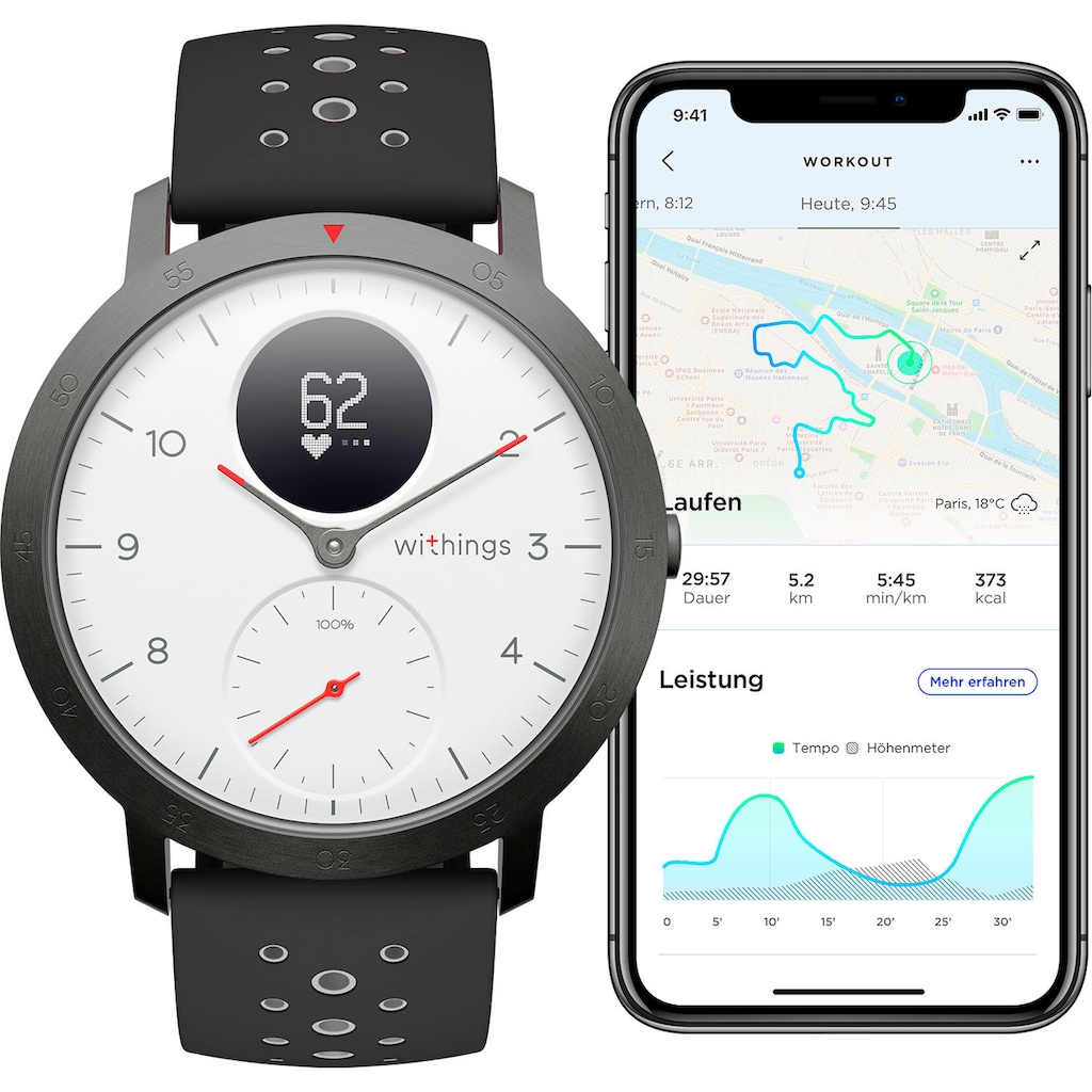 Withings Fitnessuhr »STEEL HR Sport«