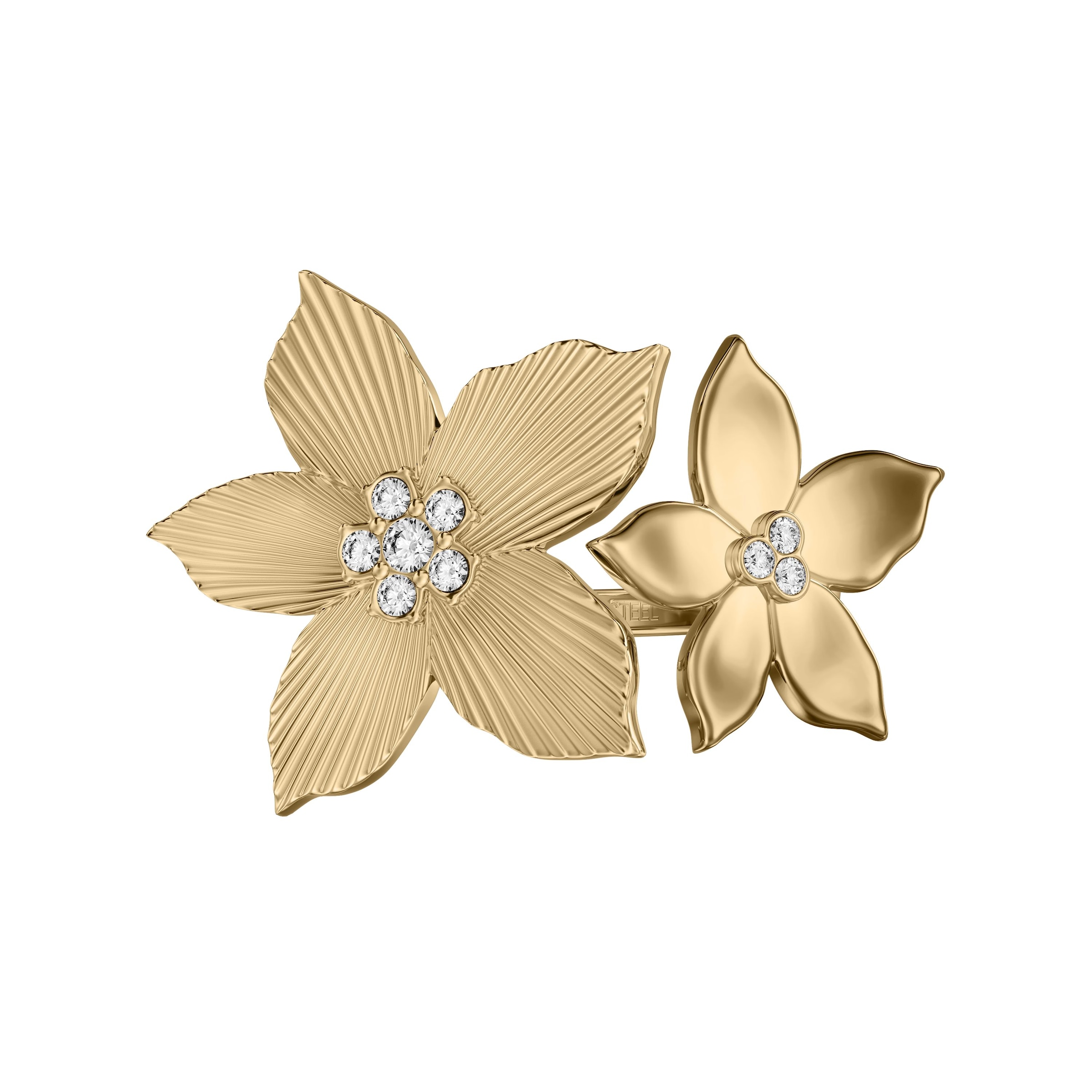 Fossil Fingerring »Schmuck Geschenk Edelsthal Ring Blume Sutton« mit Glasstein