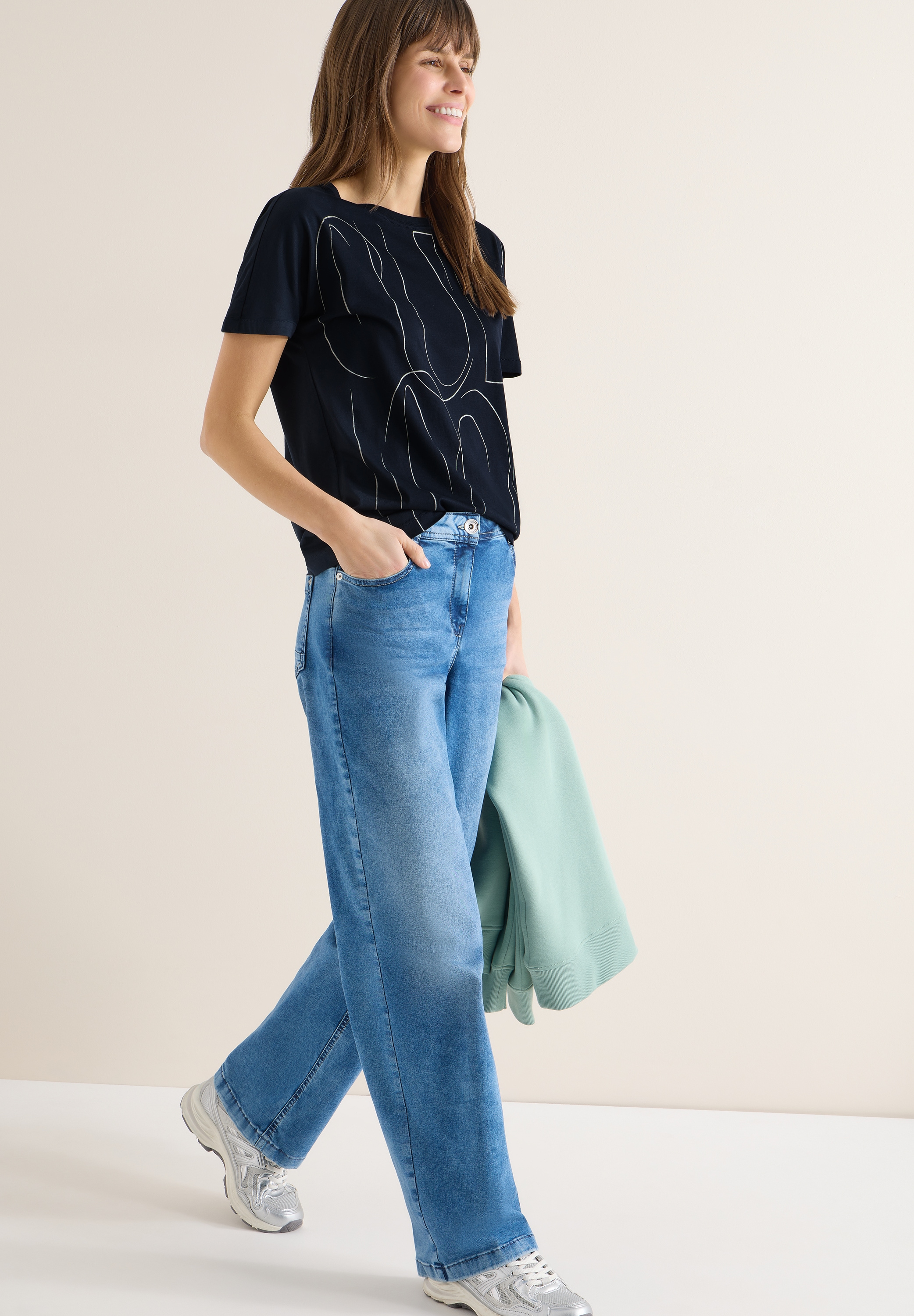 Cecil Kurzarmshirt Rundhals mit Folienprint