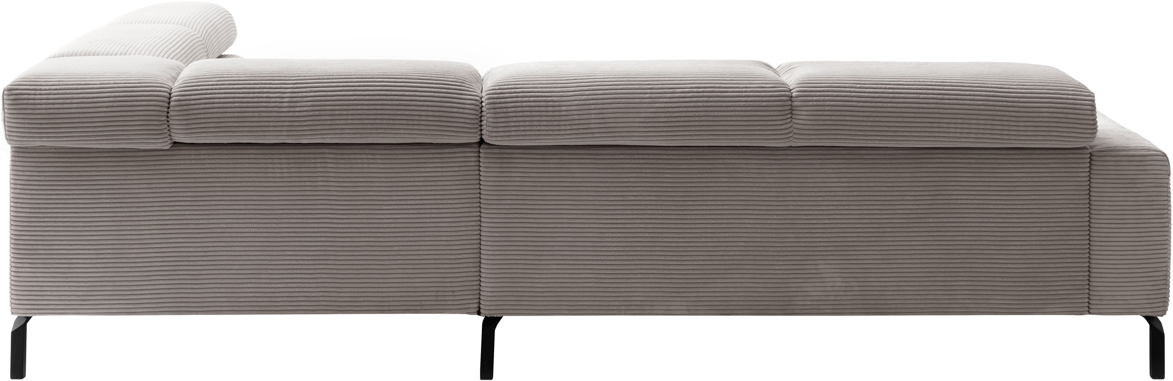Places of Style Ecksofa »Antonelli, L-Form, inkl. Kopfteilverstellung, Breite 276 cm«, mit elektrischer Sitztiefenverstellung, in Cord, taupe