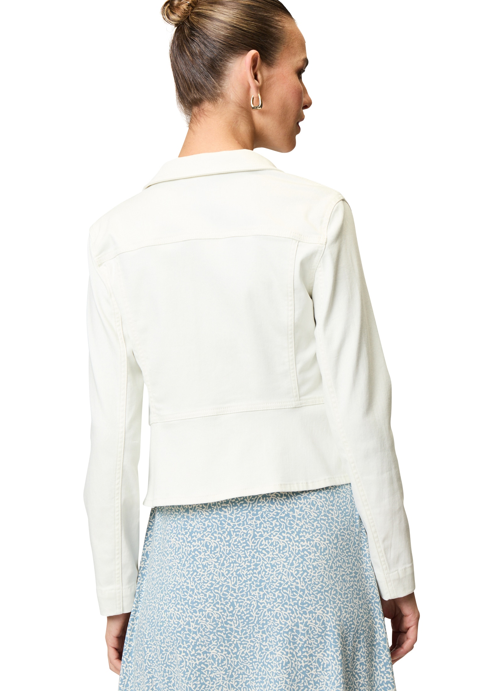 Zero Jackenblazer »zero Jeansjacke weiß mit Knopfleiste«, Knopfleiste