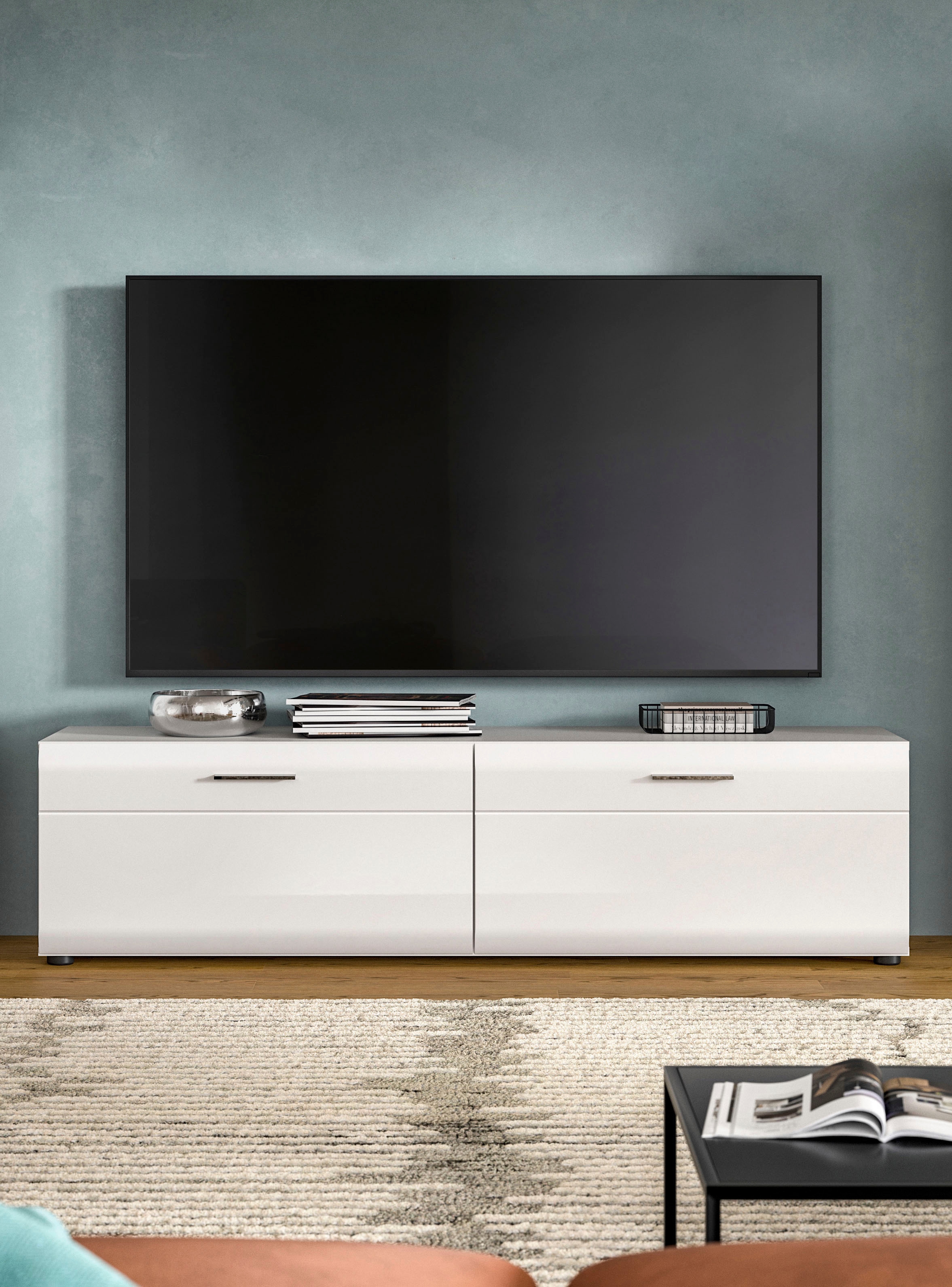 Home affaire Lowboard »FLORENZ, hochwertige MDF-Front,Rillenfräsung, 2 Klappen« 1 Stk. tlg. Lowboard, TV-Unterschrank, TV-Lowboard