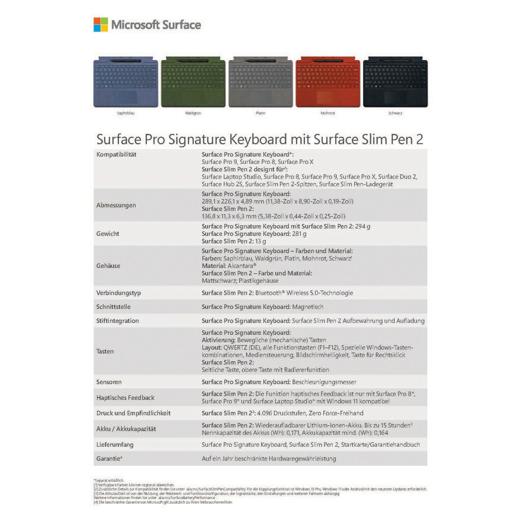 Microsoft Tastatur »Sufrace Pro Signature Cover 8XA-00005«, (Funktionstasten)