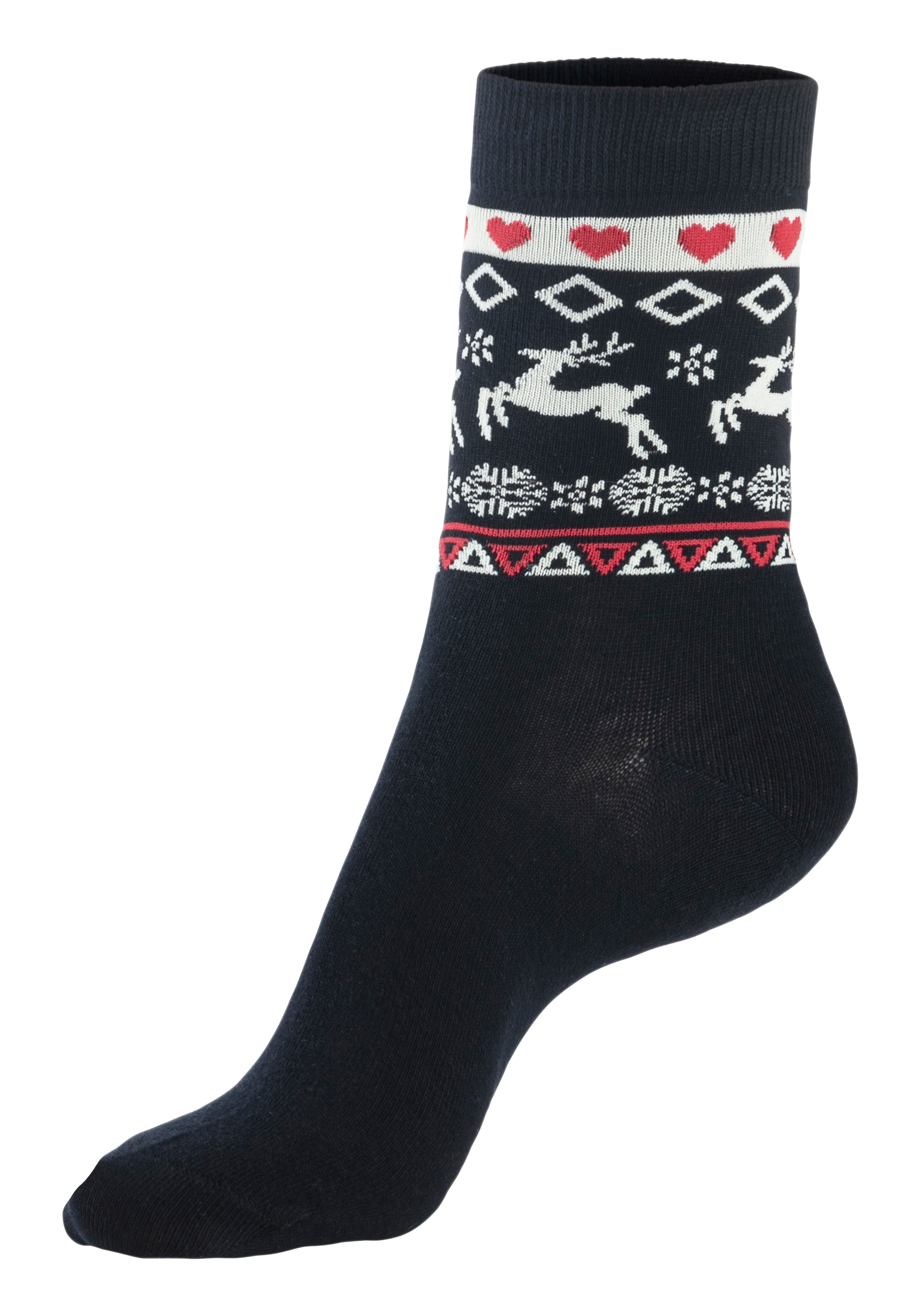 H.I.S Basicsocken, (Packung, 3 Paar), mit Wintermotiven