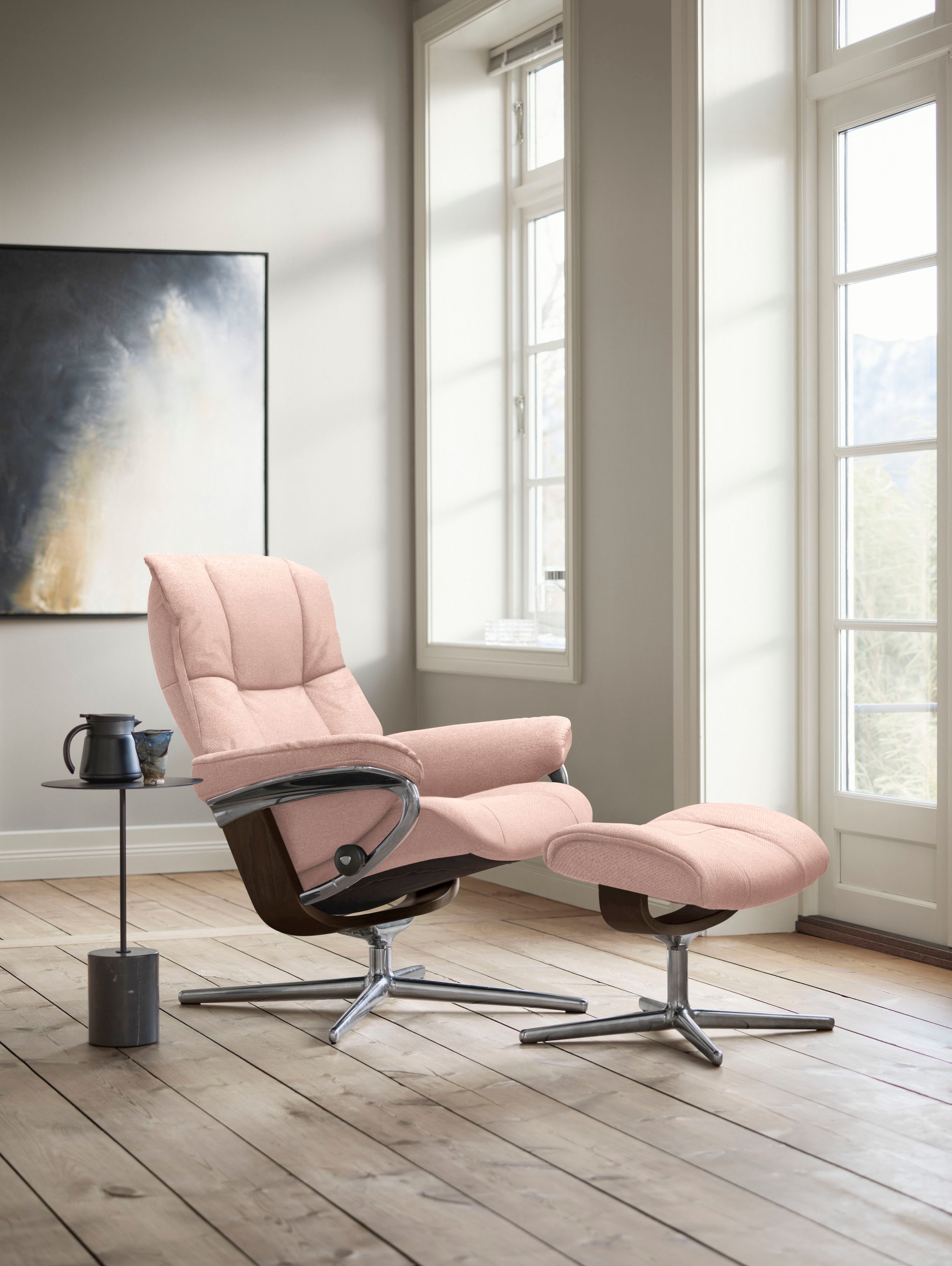 Stressless® Fußhocker »Mayfair«, mit Cross Base, Größe S, M & L, Holzakzent Braun
