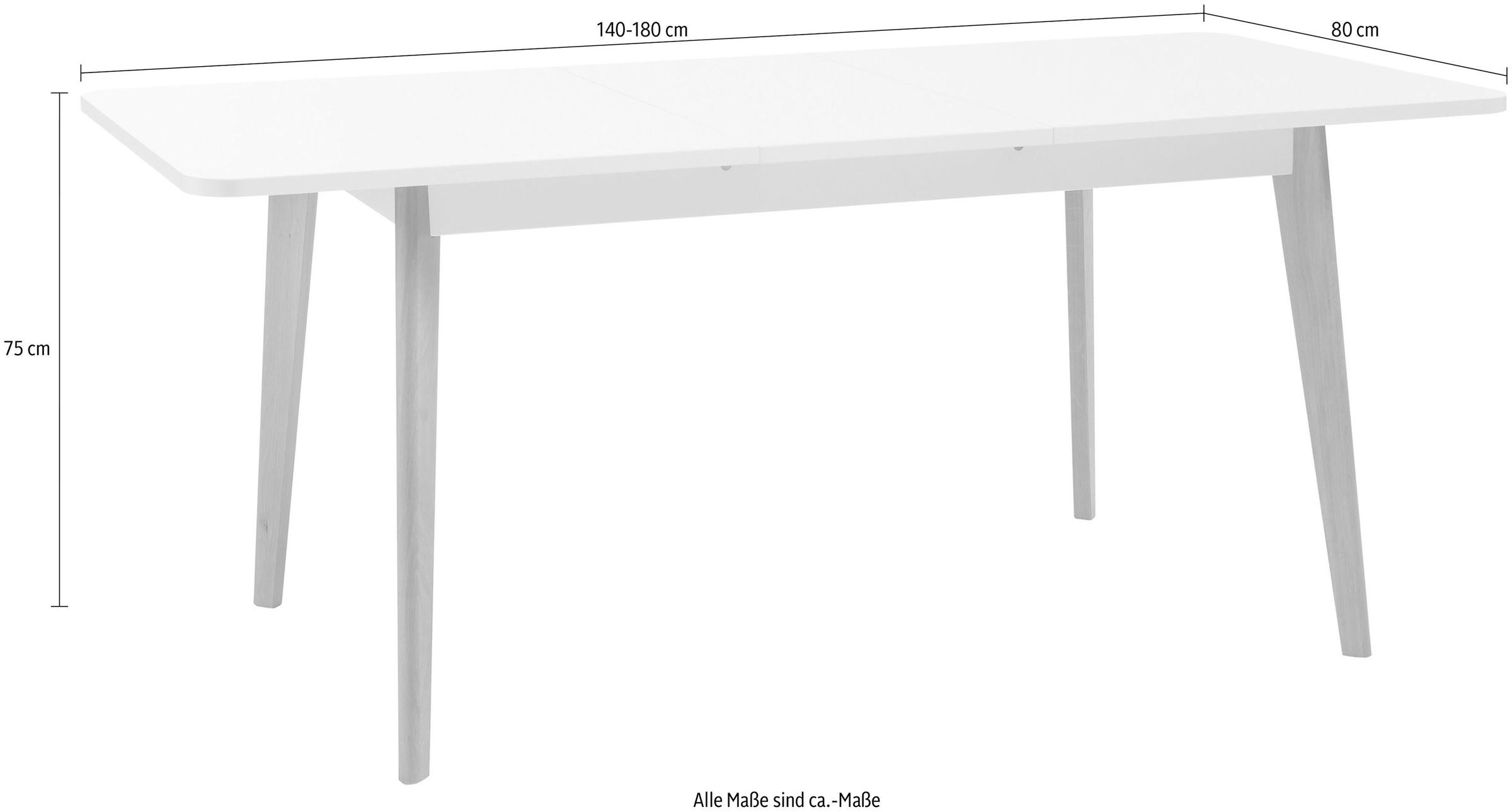 andas Esstisch »Merle«, Scandi Design, Breite 140 (-180) cm