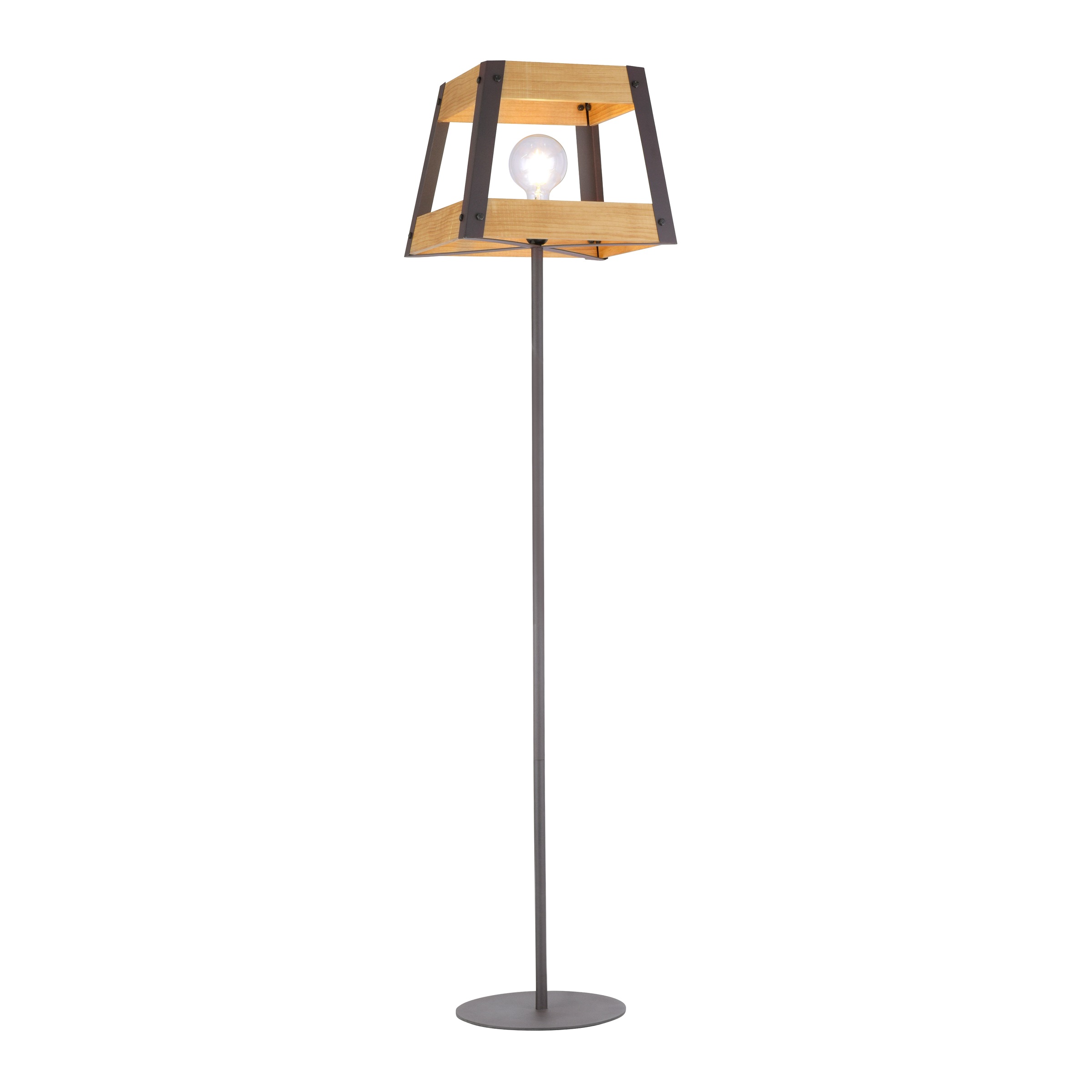 JUST LIGHT Stehlampe "CRATE", 1, 1 Stk., braun, Wohnzimmer, Leuchten, Schalter, Schnurschalter