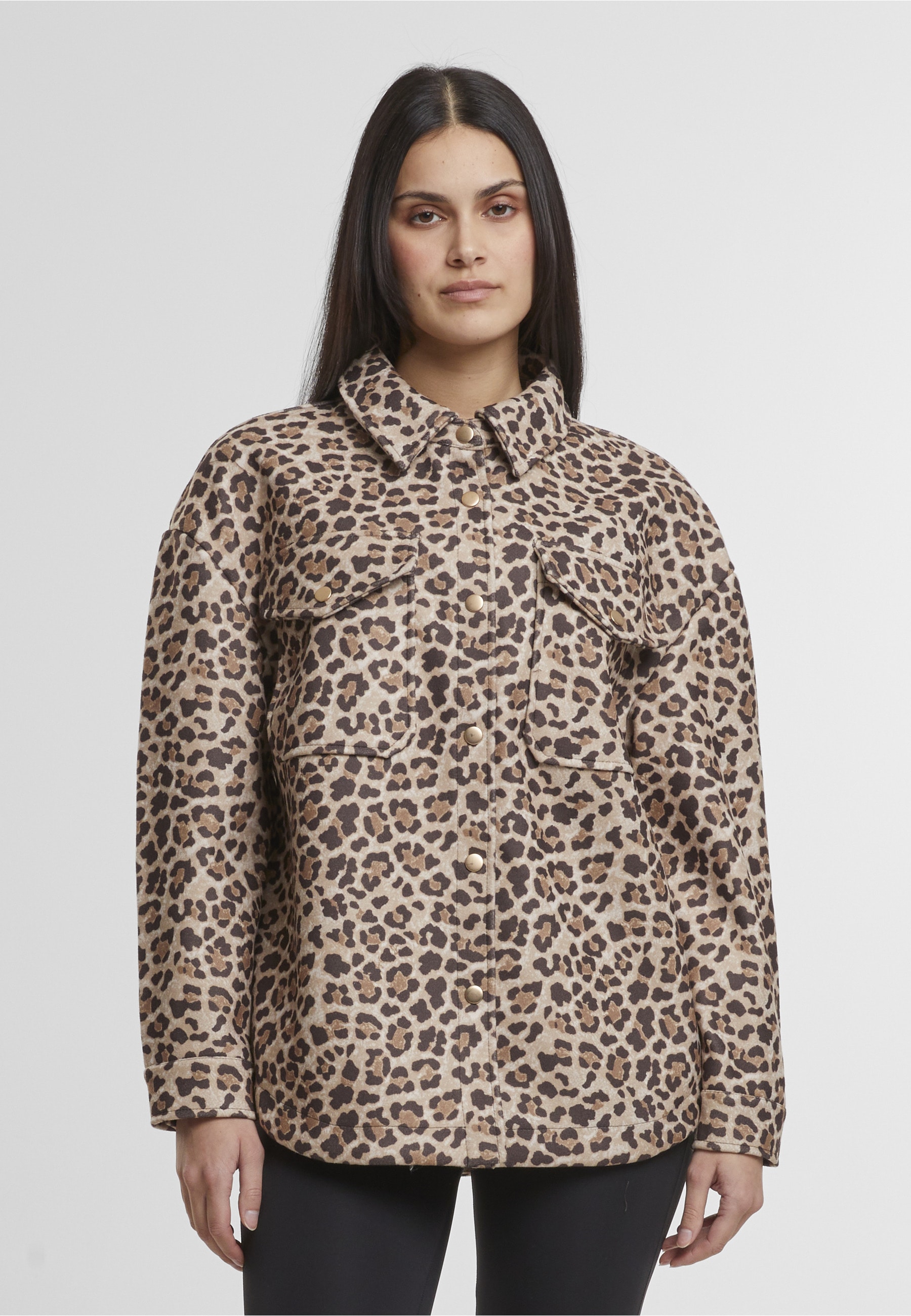 URBAN CLASSICS Langmantel »Urban Classics Damen Ladies AOP Overshirt«