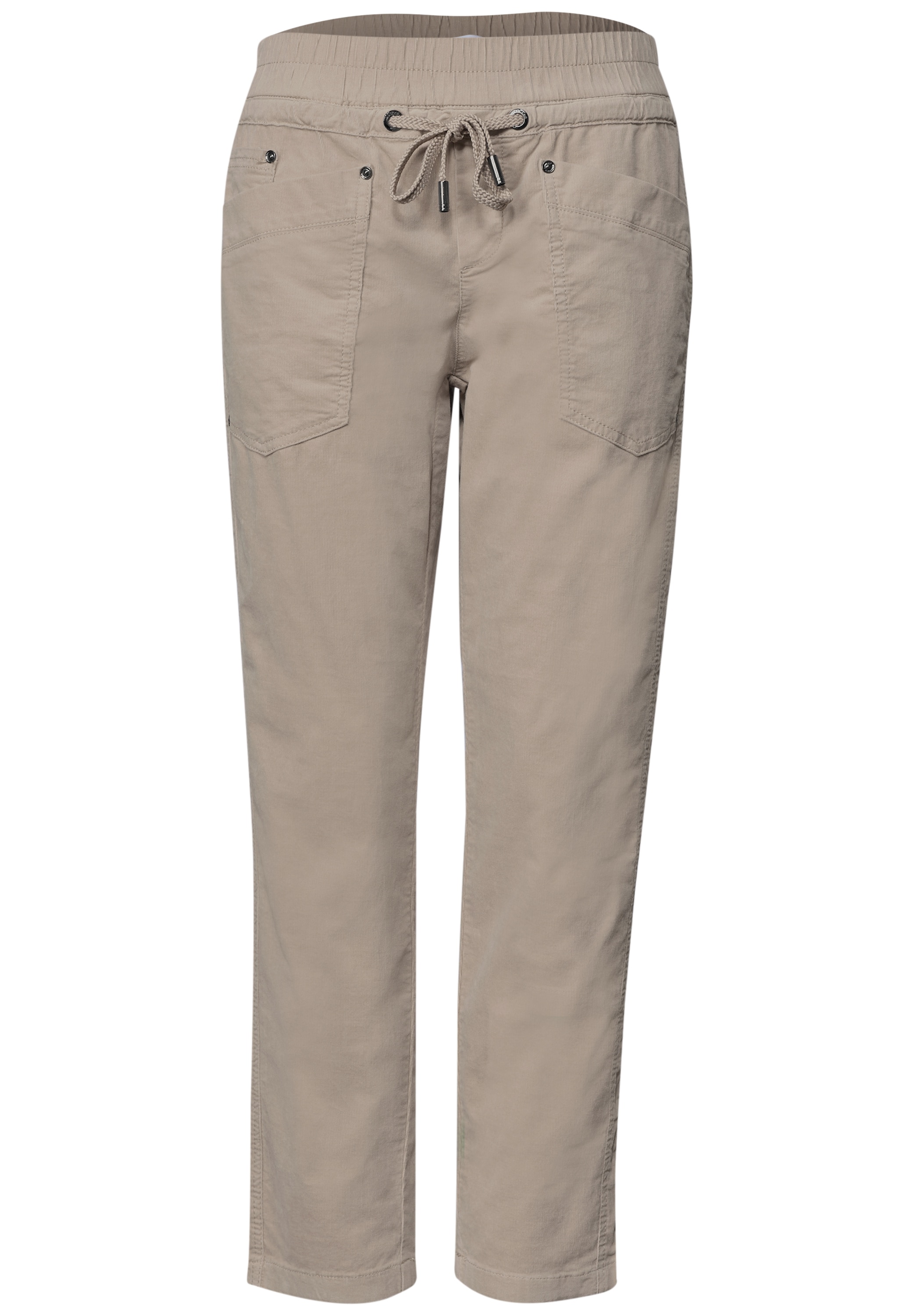STREET ONE Cordhose  Loose Fit mit elastischem Bund, 7/8-Länge