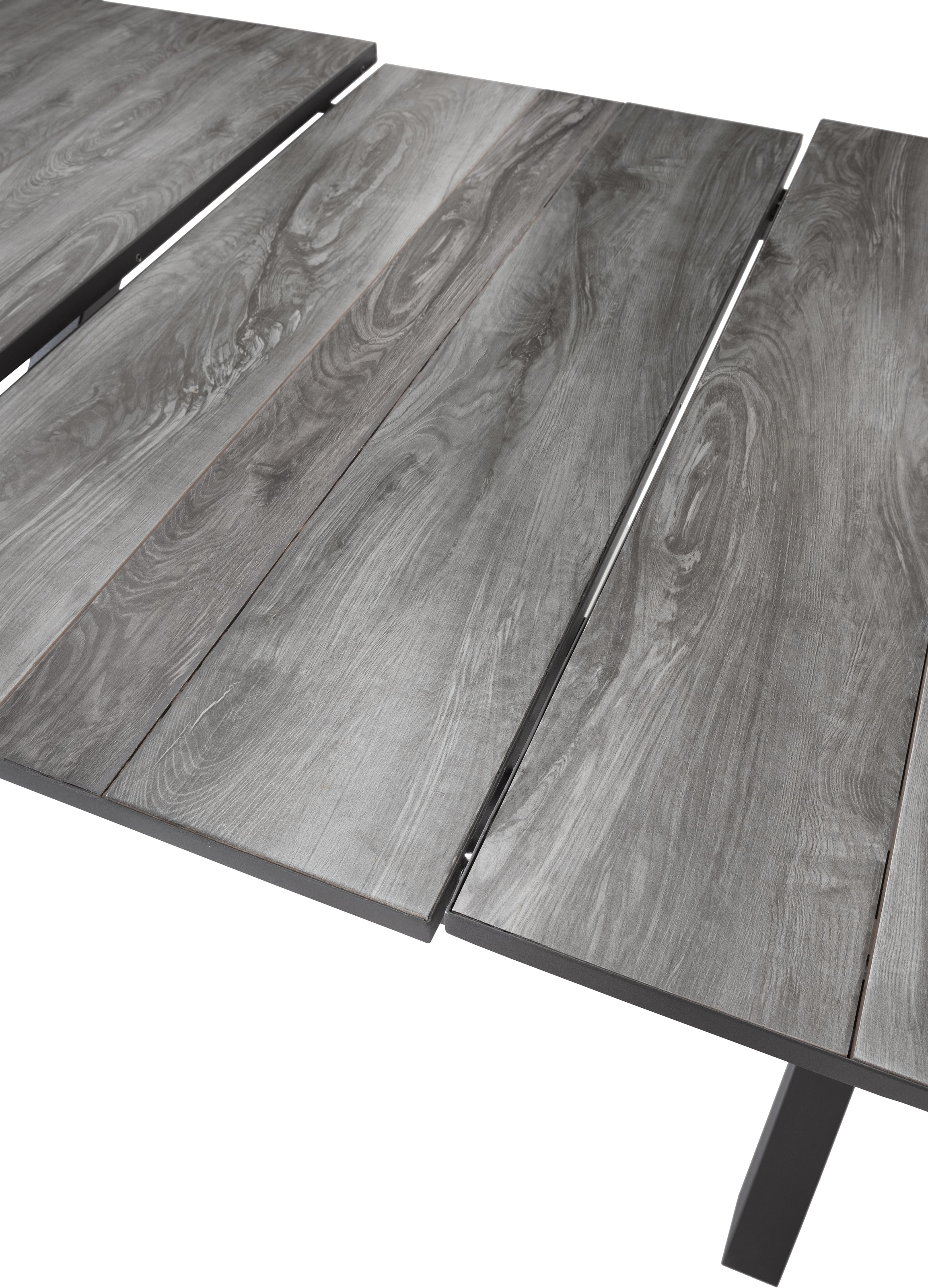 Destiny Garten-Essgruppe »COSTA GARDA«, (Set, 5 tlg., 1 Ausziehtisch, 4 Stapelsessel), (Set 5-tlg., 4 Sessel, 1 Tisch verstellbar 160/210x100x75cm) Aluminium