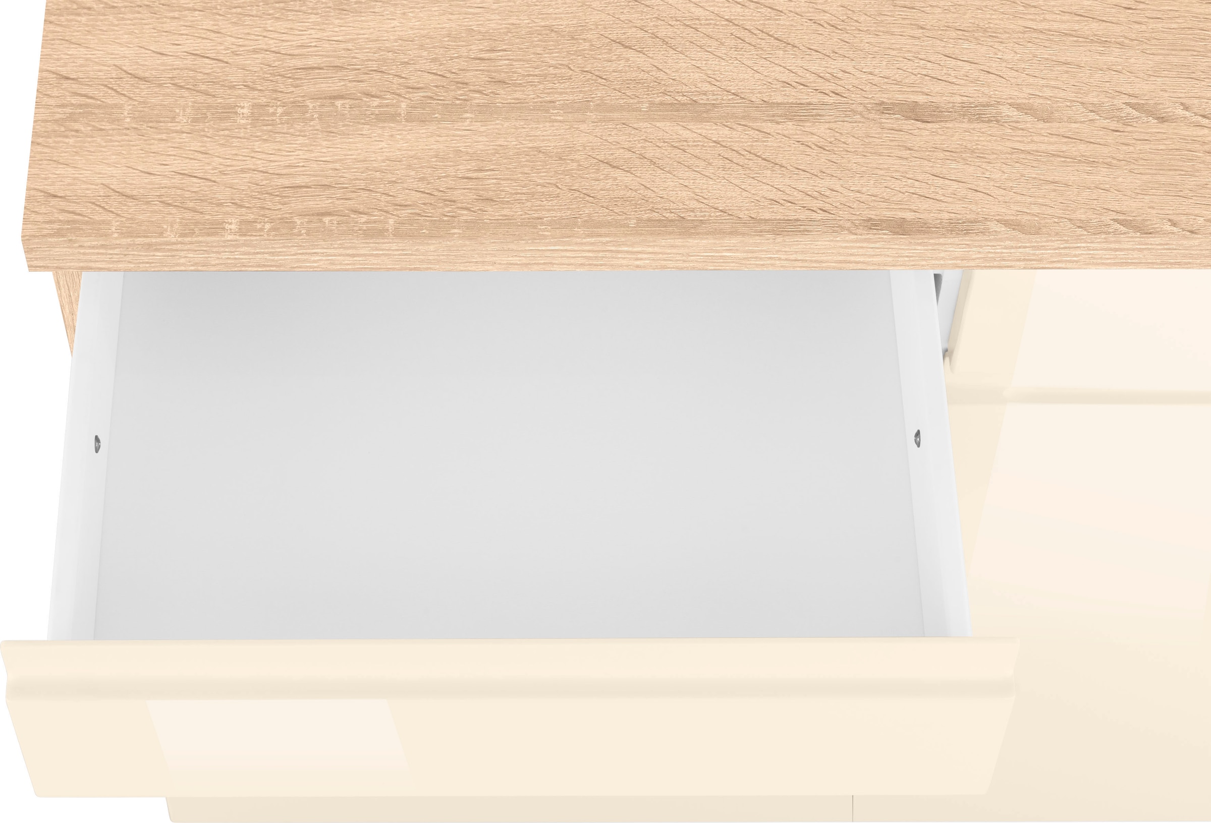 HELD MÖBEL Unterschrank »Virginia«, 85 cm hoch, 150 cm breit, 3 Schubladen,  3 Türen, griffloses Design | BAUR