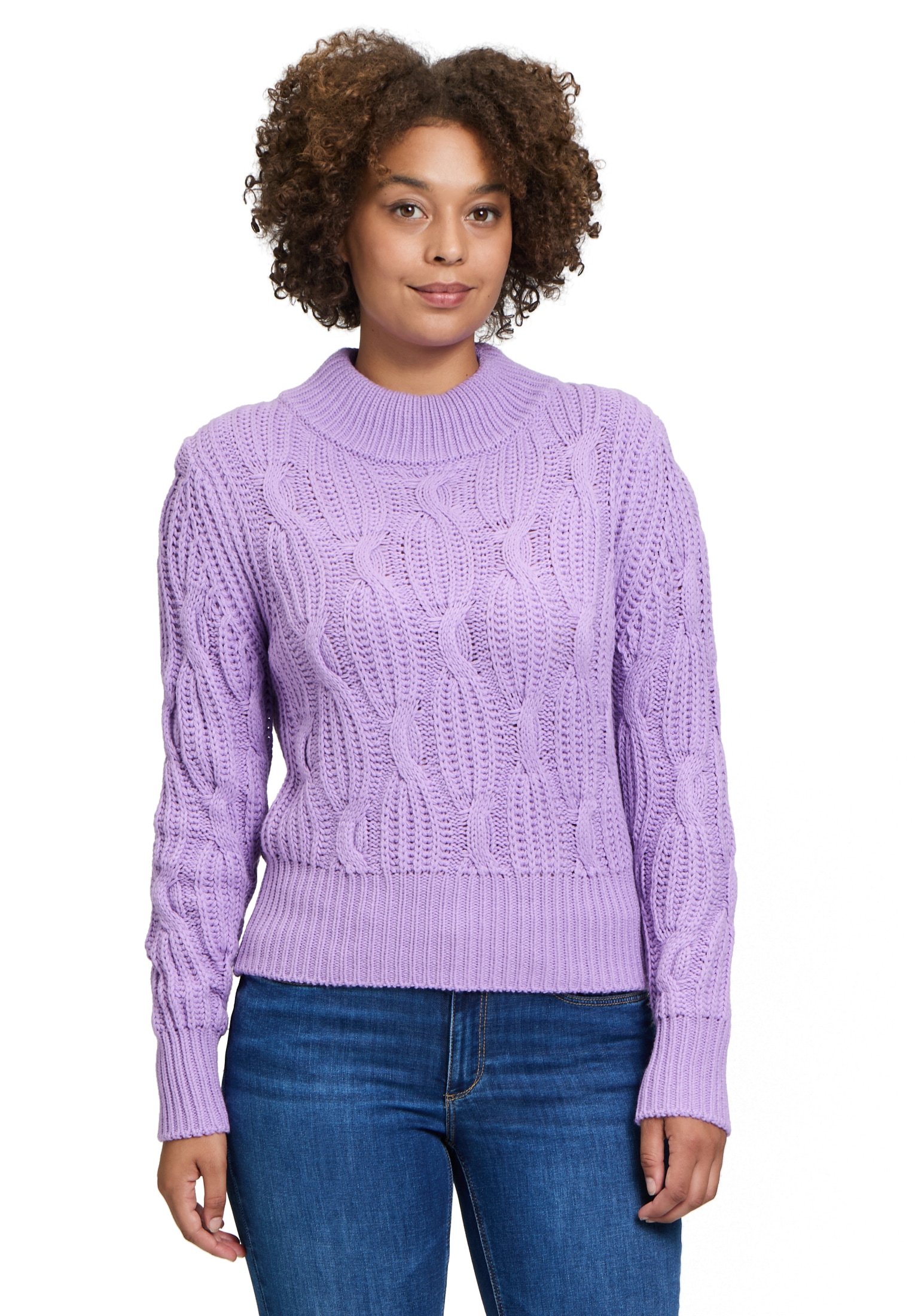 Betty&Co Strickpullover "Betty & Co Damen Grobstrick-Pullover mit Stehkrage günstig online kaufen