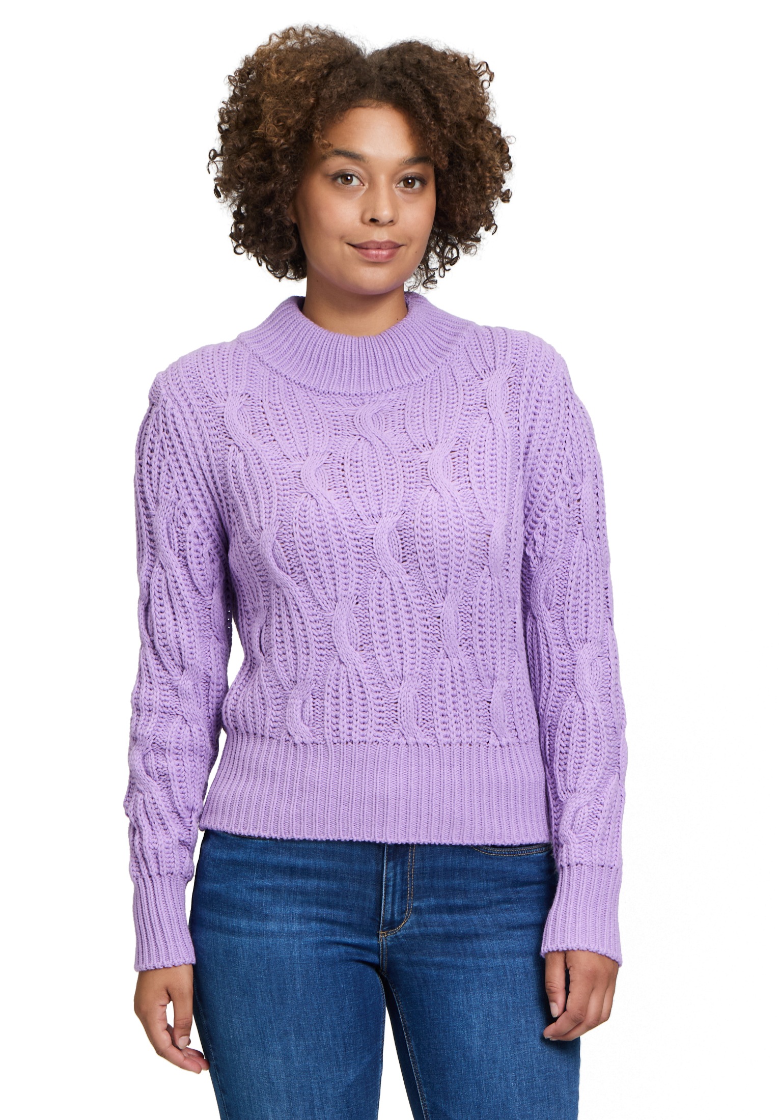 Betty&Co Strickpullover "Betty & Co Damen Grobstrick-Pullover mit Stehkrage günstig online kaufen