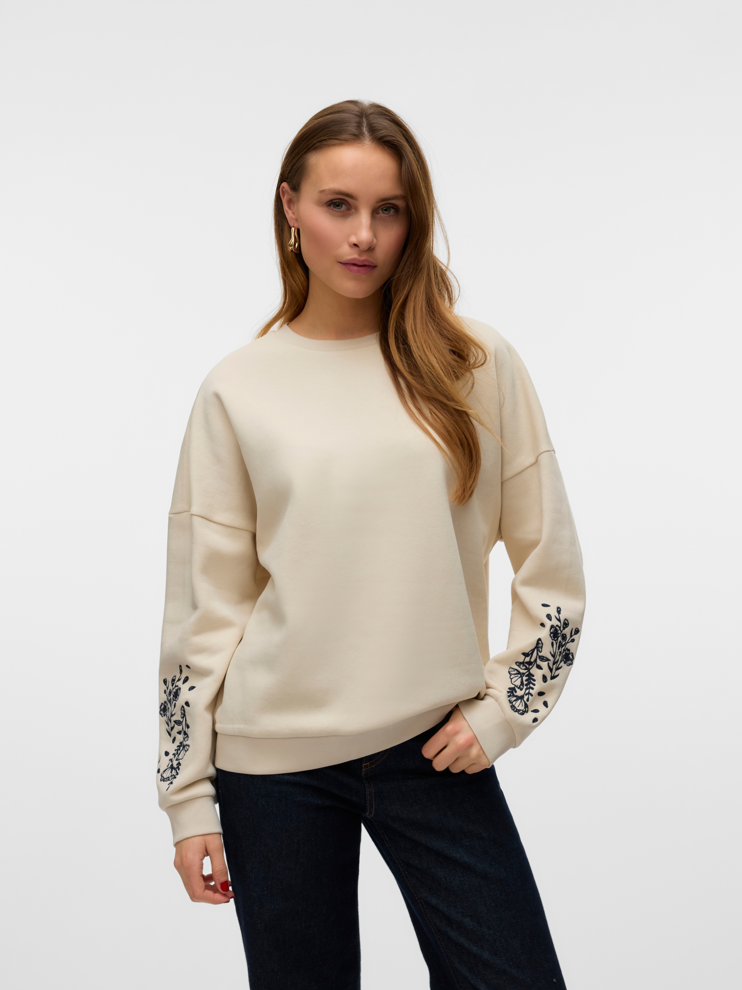 Vero Moda Sweatshirt "VMKAROL BEA LS SWEAT BOX JRS GA", mit Blumendruck günstig online kaufen