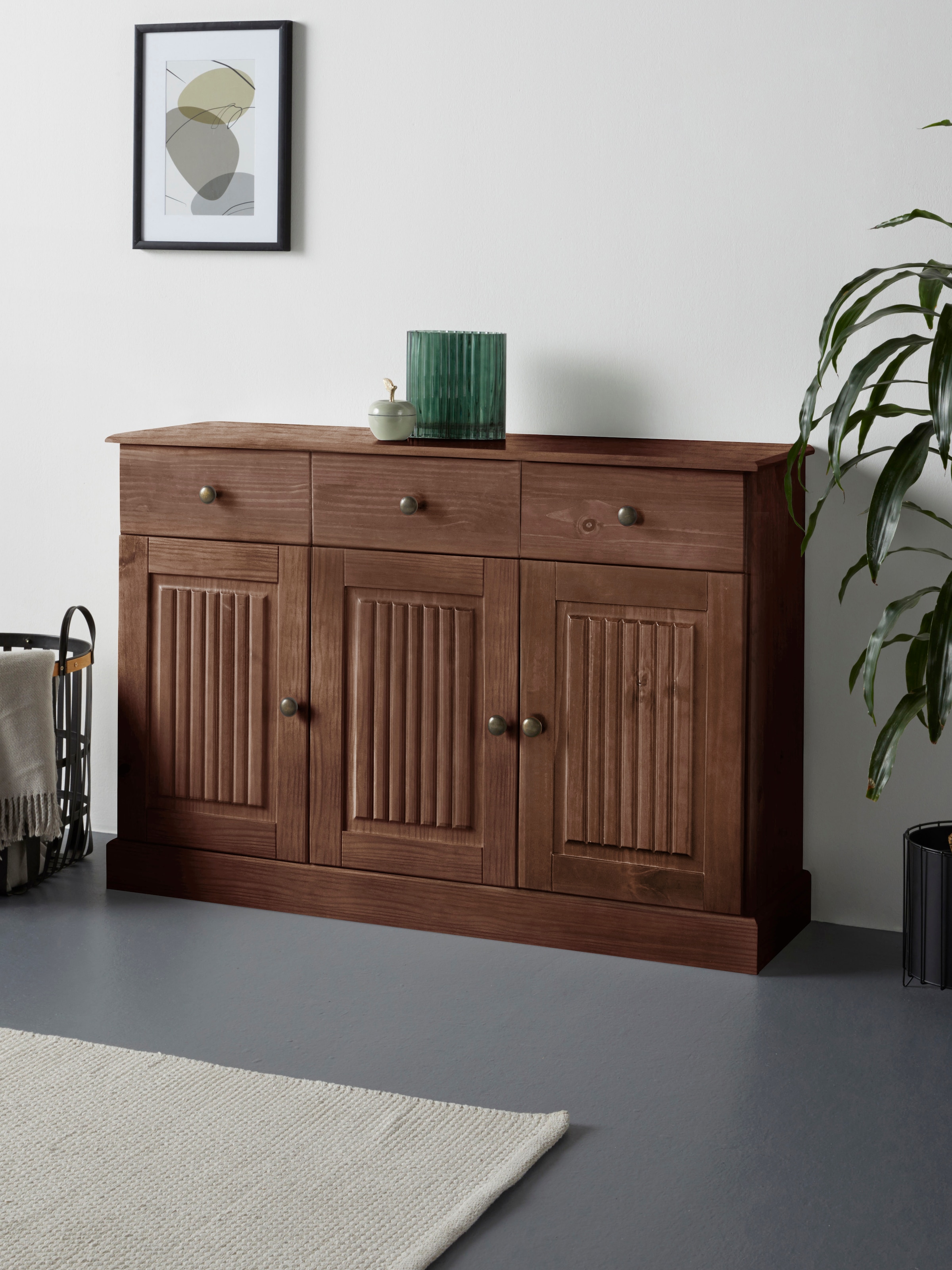 Home affaire Sideboard »Liotta«, mit Schubkasten verstellbare | 2 Einlegeböden, Kiefernholz BAUR 2 massives u