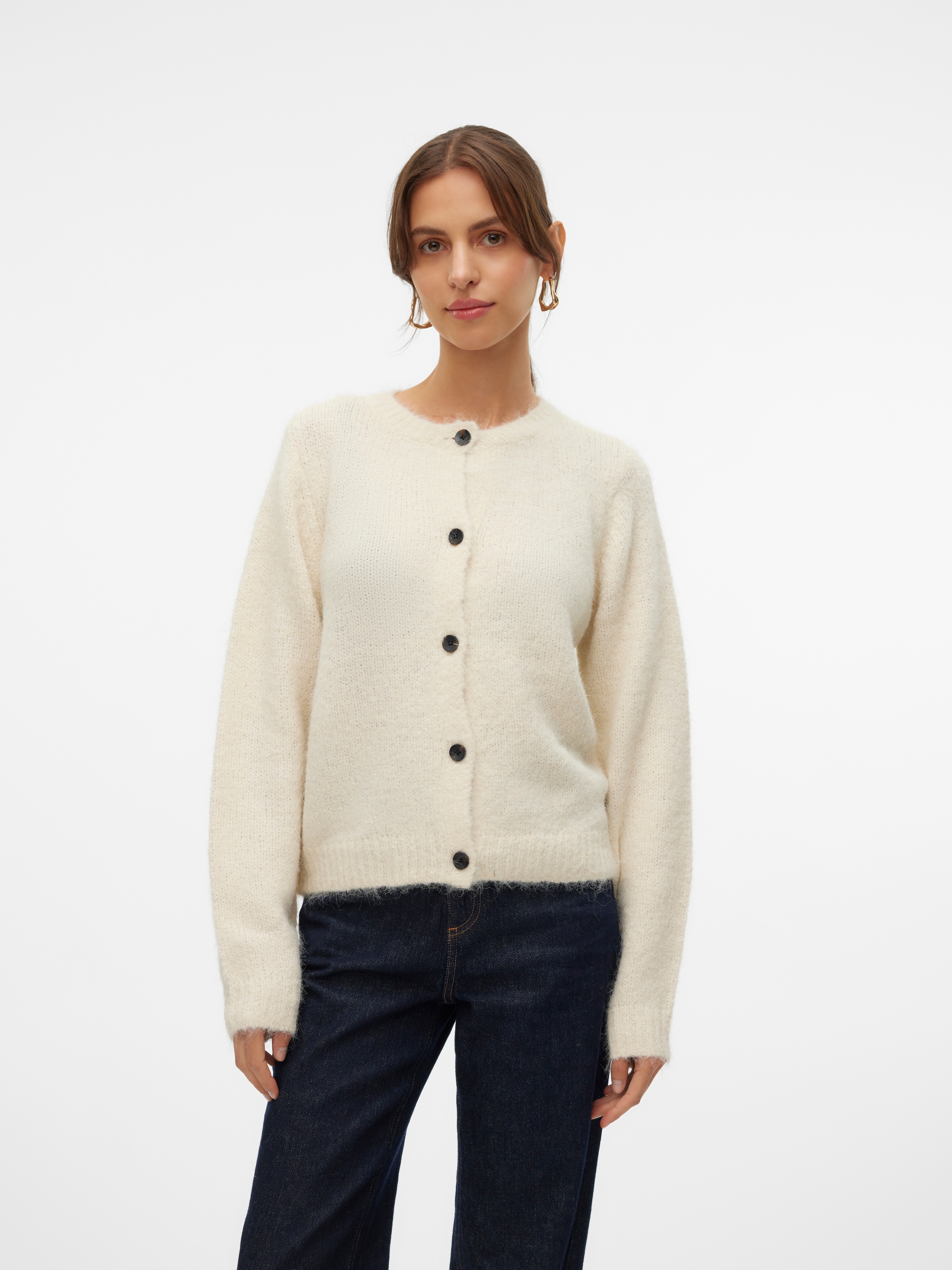 Vero Moda Strickjacke »VMNOVAH LS O-NECK BUTTON CARDI GA NOOS«