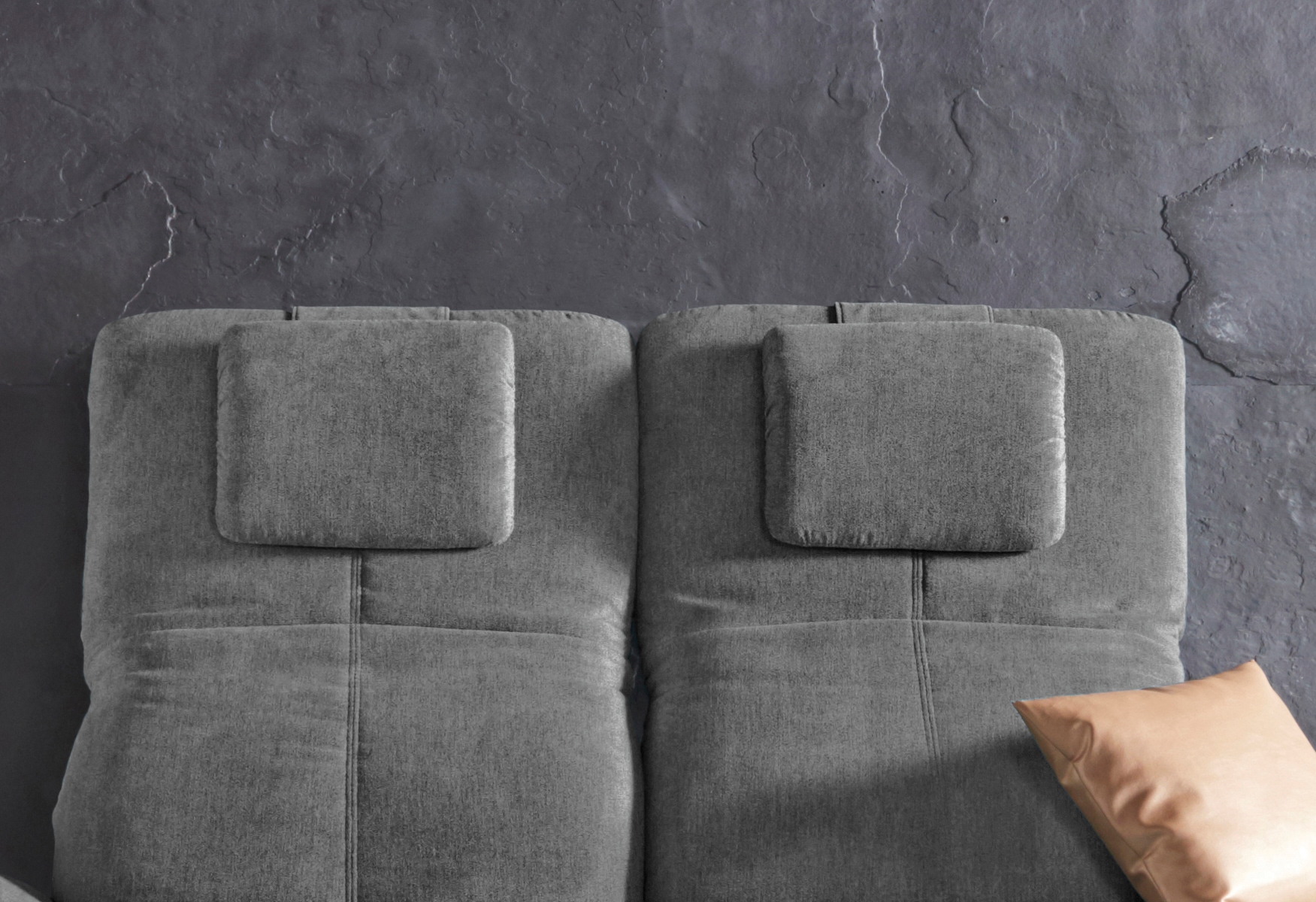 Kopfstütze HOME AFFAIRE, B:40cm, grau, Struktur (100% Polyester);NaturLEDER, Polsterauflagen, "Milano", passend zur "Milano"-Serie