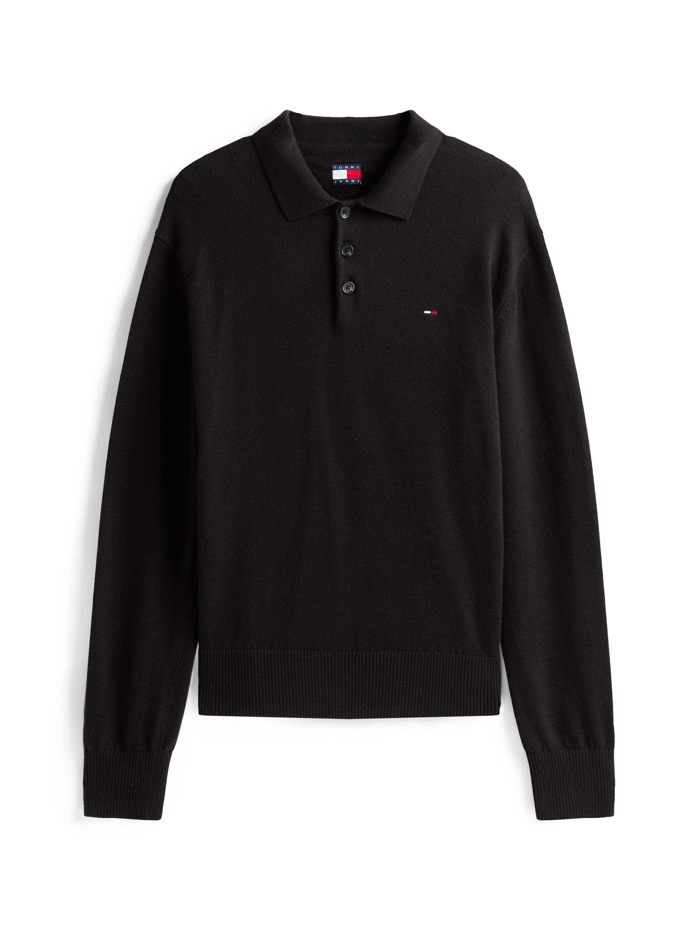 Tommy Jeans Polokragenpullover »TJM SLIM ESSENTIAL POLO SWEATER« mit Logostickerei
