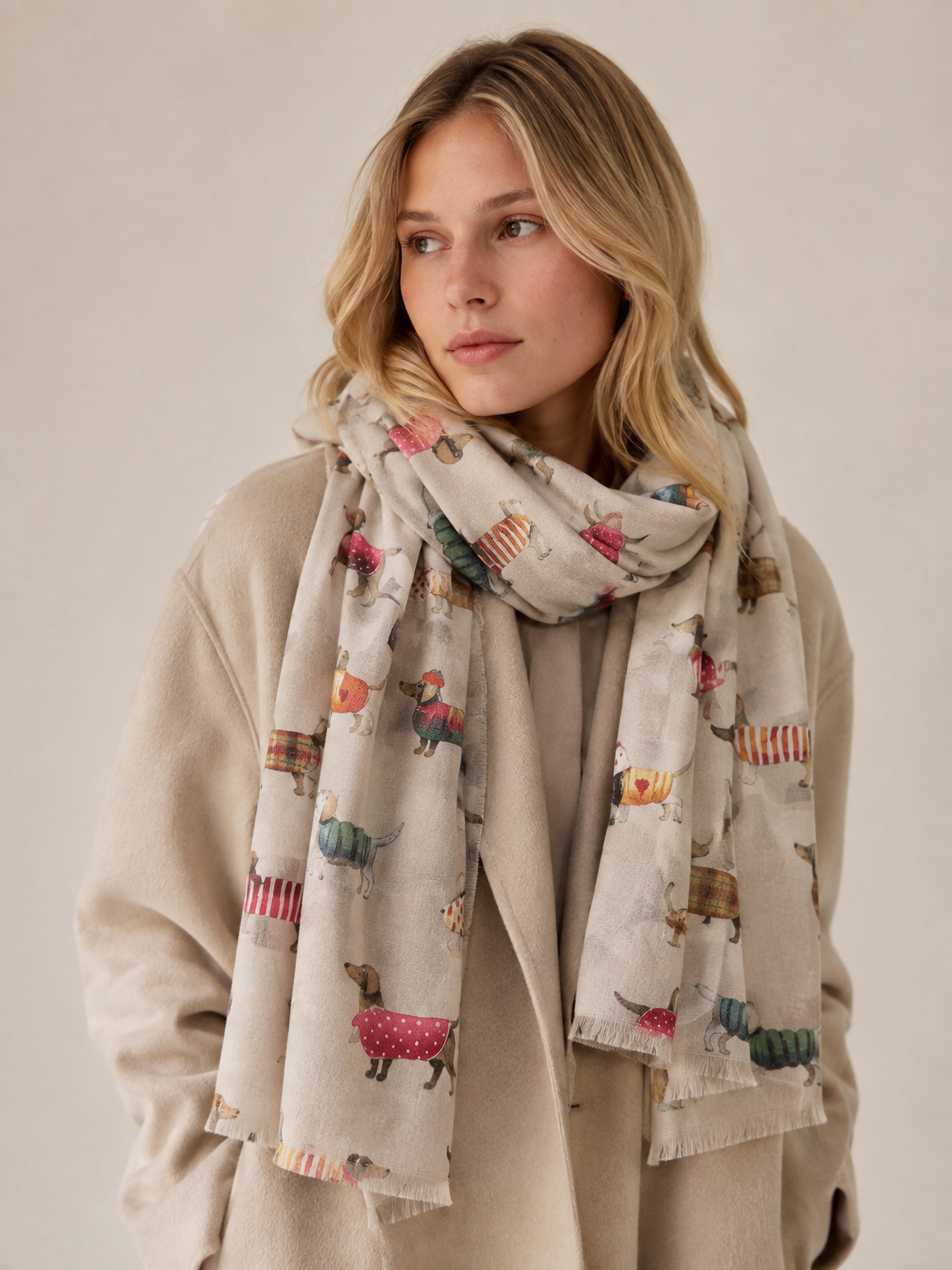 COLLEZIONE ALESSANDRO Modeschal »Bodo« 1 Stk. warmer Winterschal mit Dackel-Print