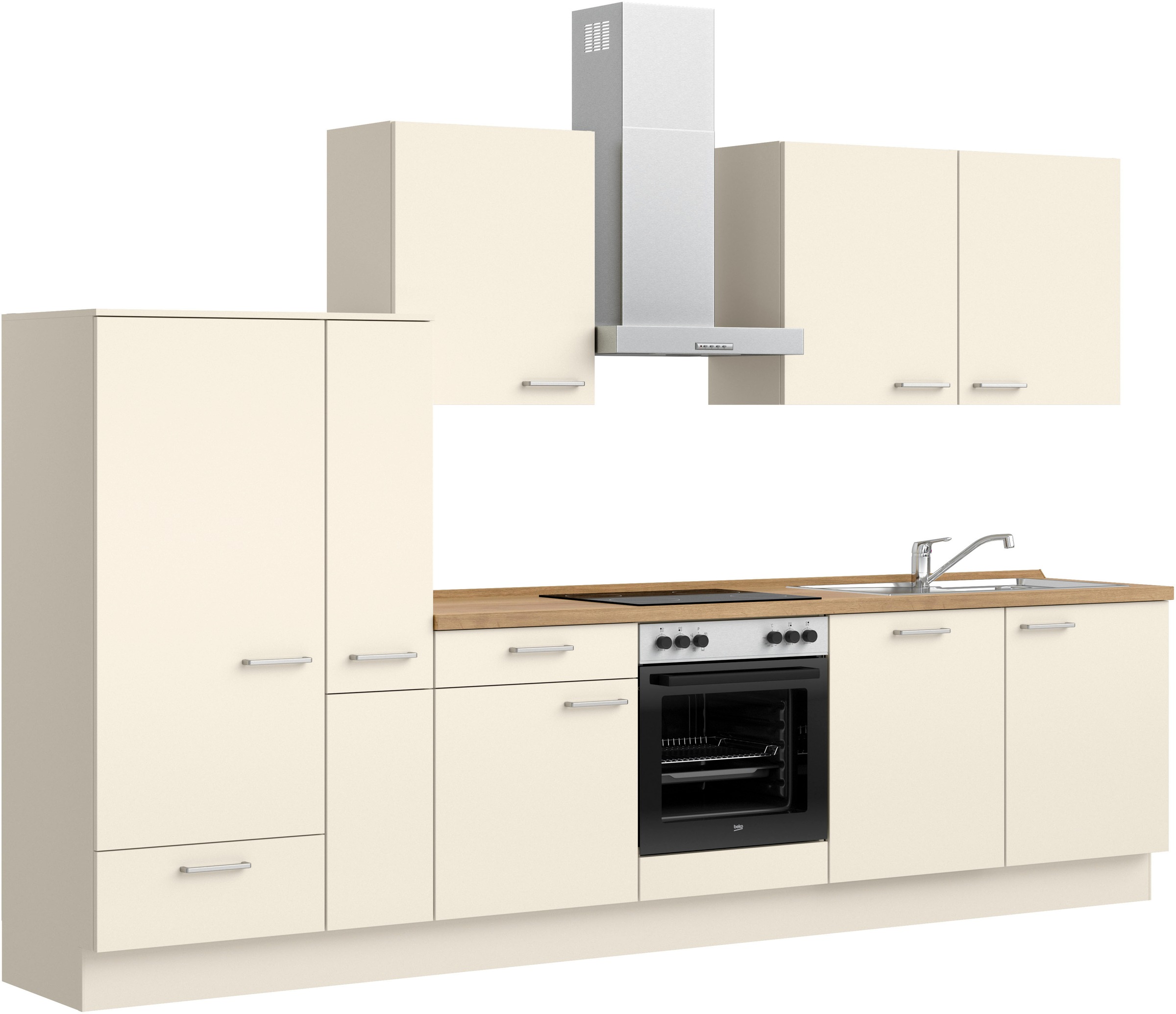 nobilia® Küchenzeile »"Touch I"«, vormontiert, Ausrichtung wählbar, Breite 330 cm, wahlw. mit E-Geräten