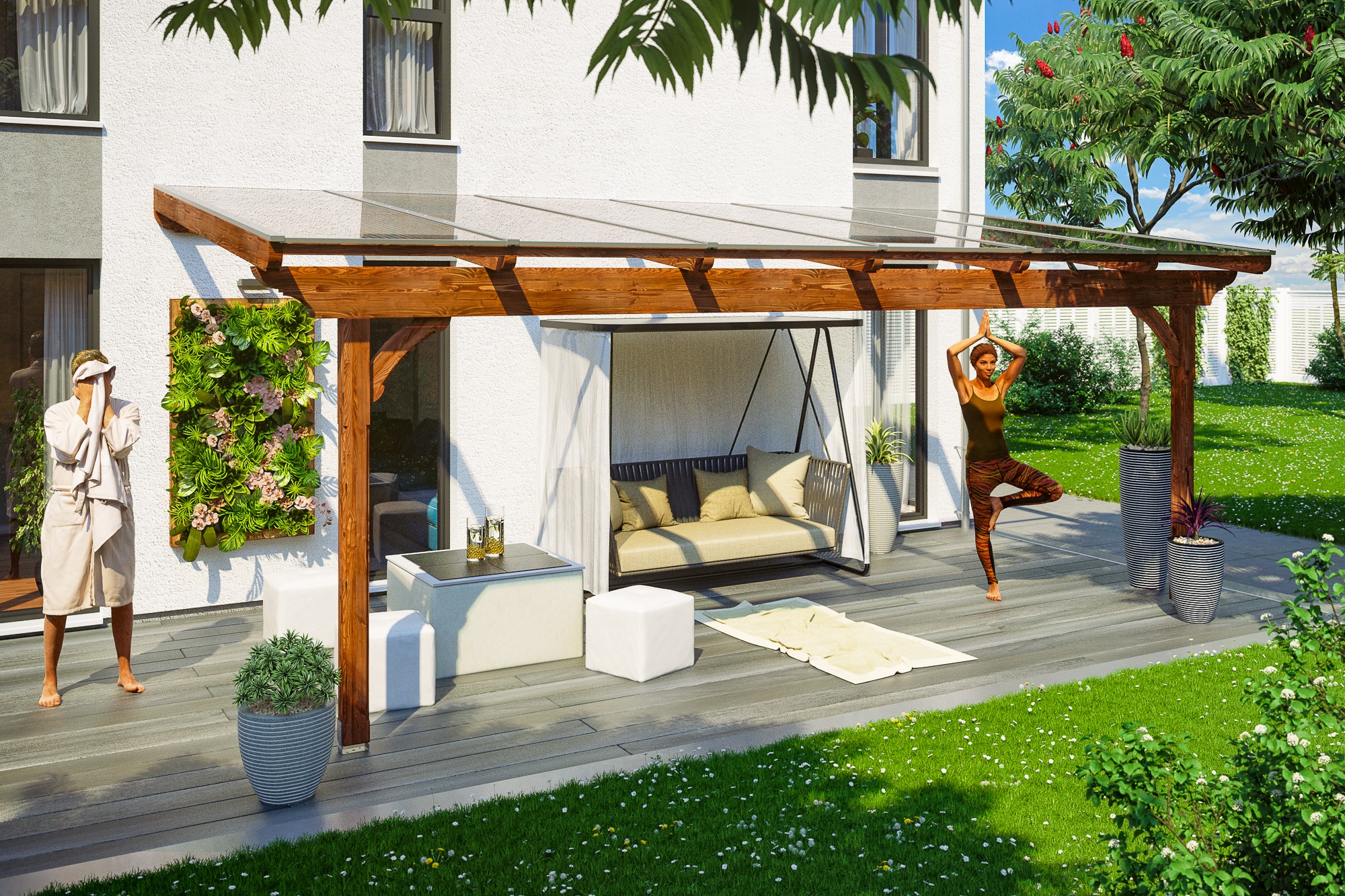 Skanholz Terrassendach »Ravenna«, Douglasie