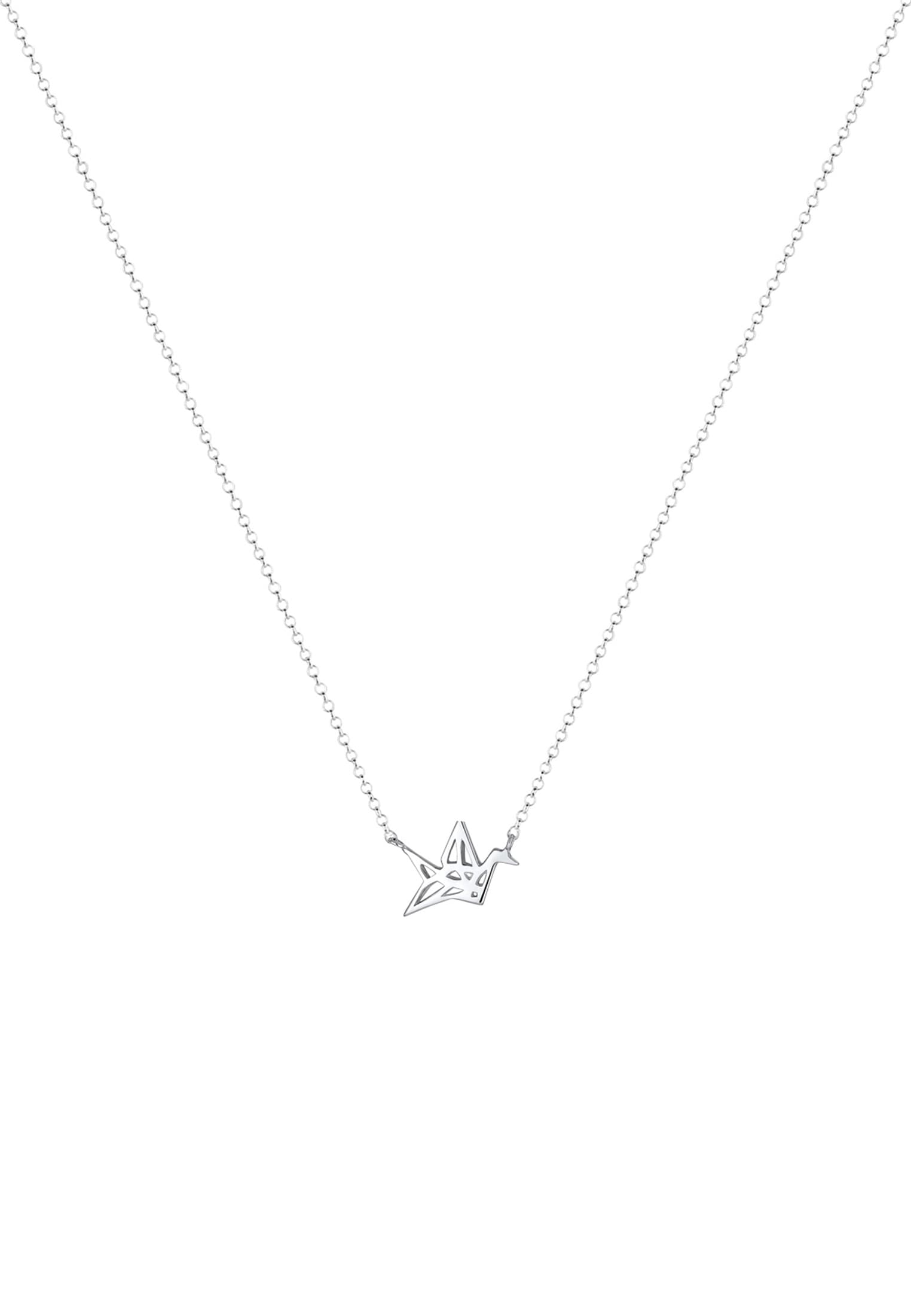 Elli Kette mit Anhänger »Vogel Kranich Oregami Geo 925 Sterling Silber«