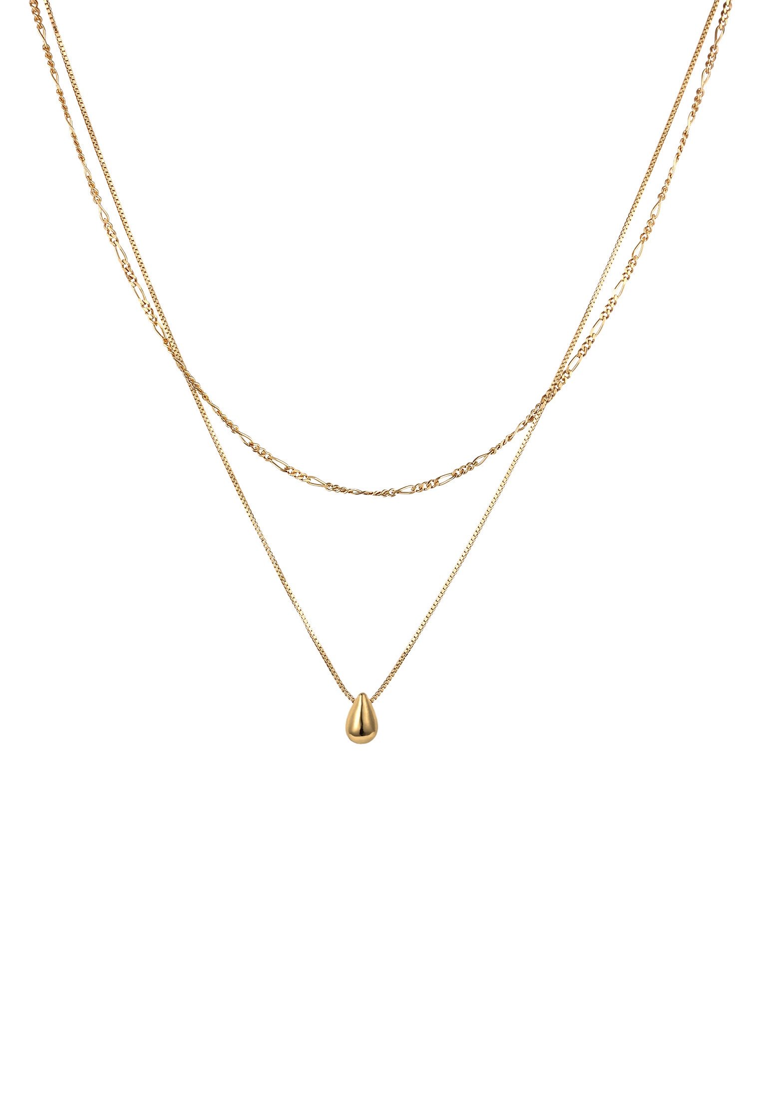 Elli Silberkette »Halskette Layer Tropfen 2-lagig 925 Sterling Silber«