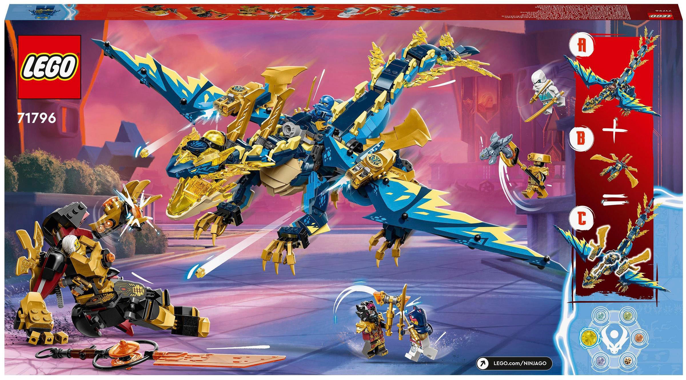 LEGO® Konstruktionsspielsteine »Kaiserliches Mech-Duell gegen den Elementardrachen (71796)«, (1038 St.), LEGO® NINJAGO; Made in Europe