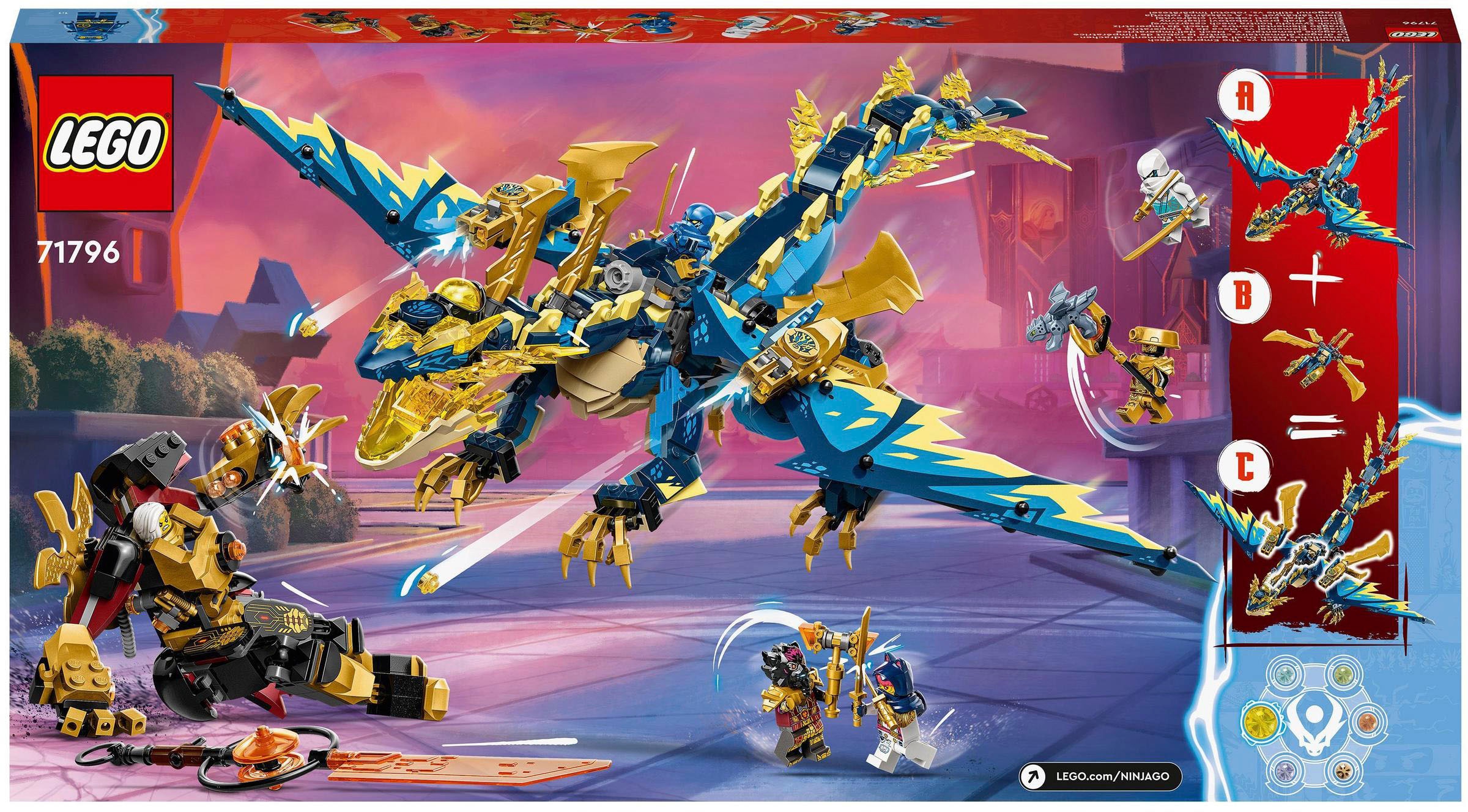 LEGO® Konstruktionsspielsteine »Kaiserliches Mech-Duell gegen den Elementardrachen (71796)«, (1038 St.), LEGO® NINJAGO; Made in Europe