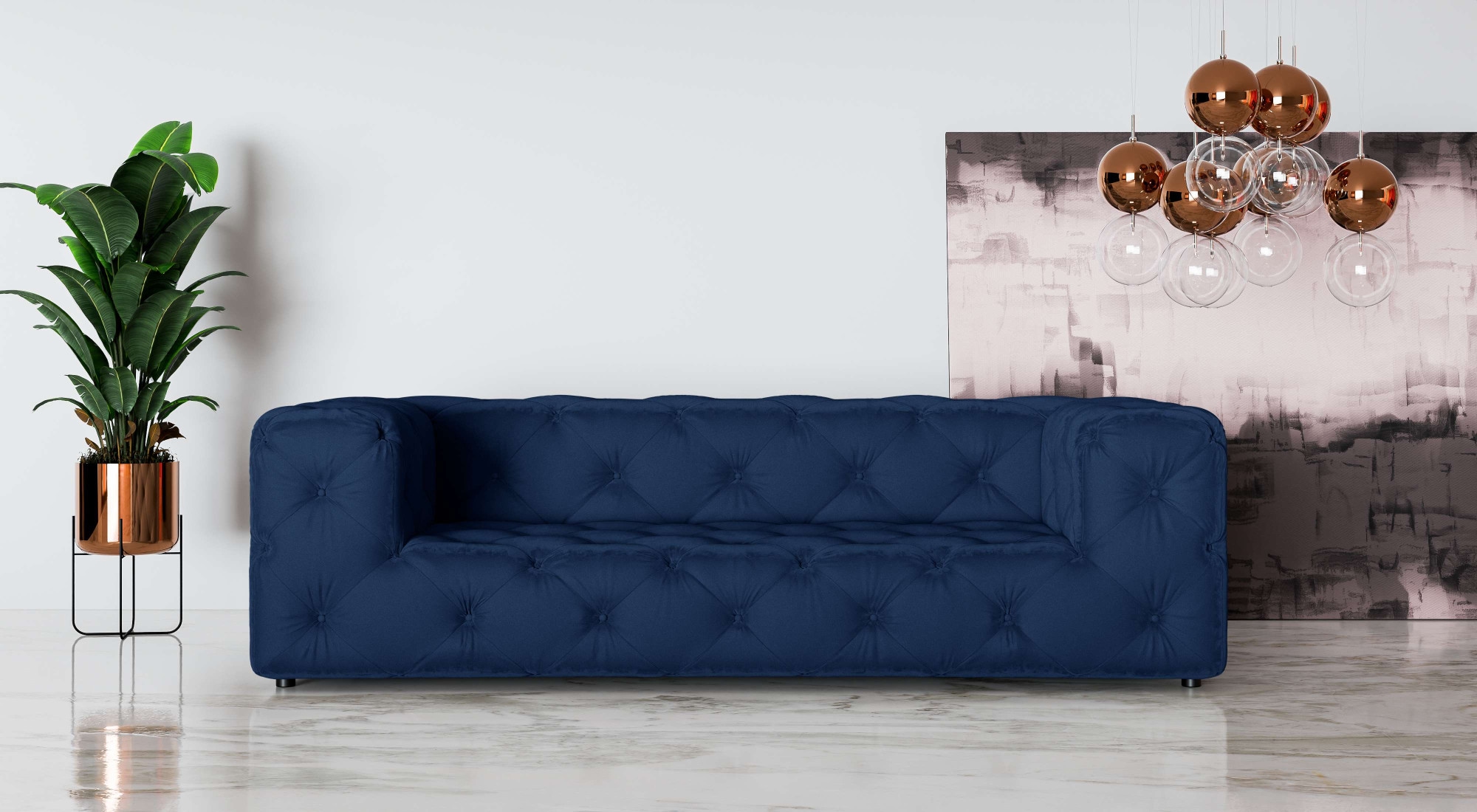 3-Sitzer »FOLLINA«, 3-Sitzer Sofa mit klassischer Chesterfield-Knopfheftung