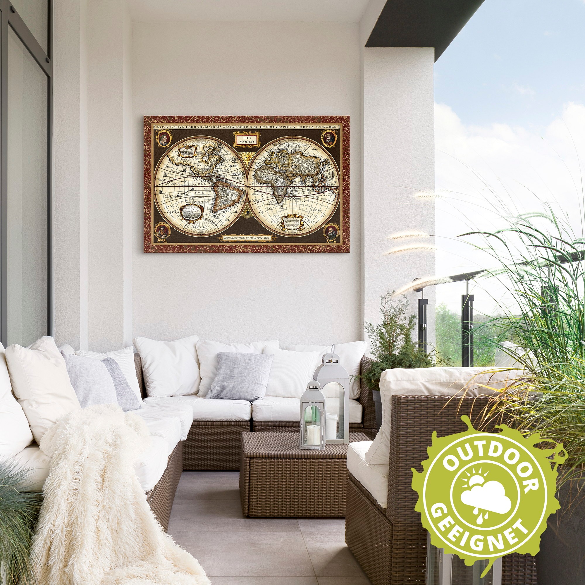 Artland Wandbild »Weltkarte«, Landkarten, (1 St.), als Alubild, Outdoorbild, Leinwandbild, Poster, Wandaufkleber