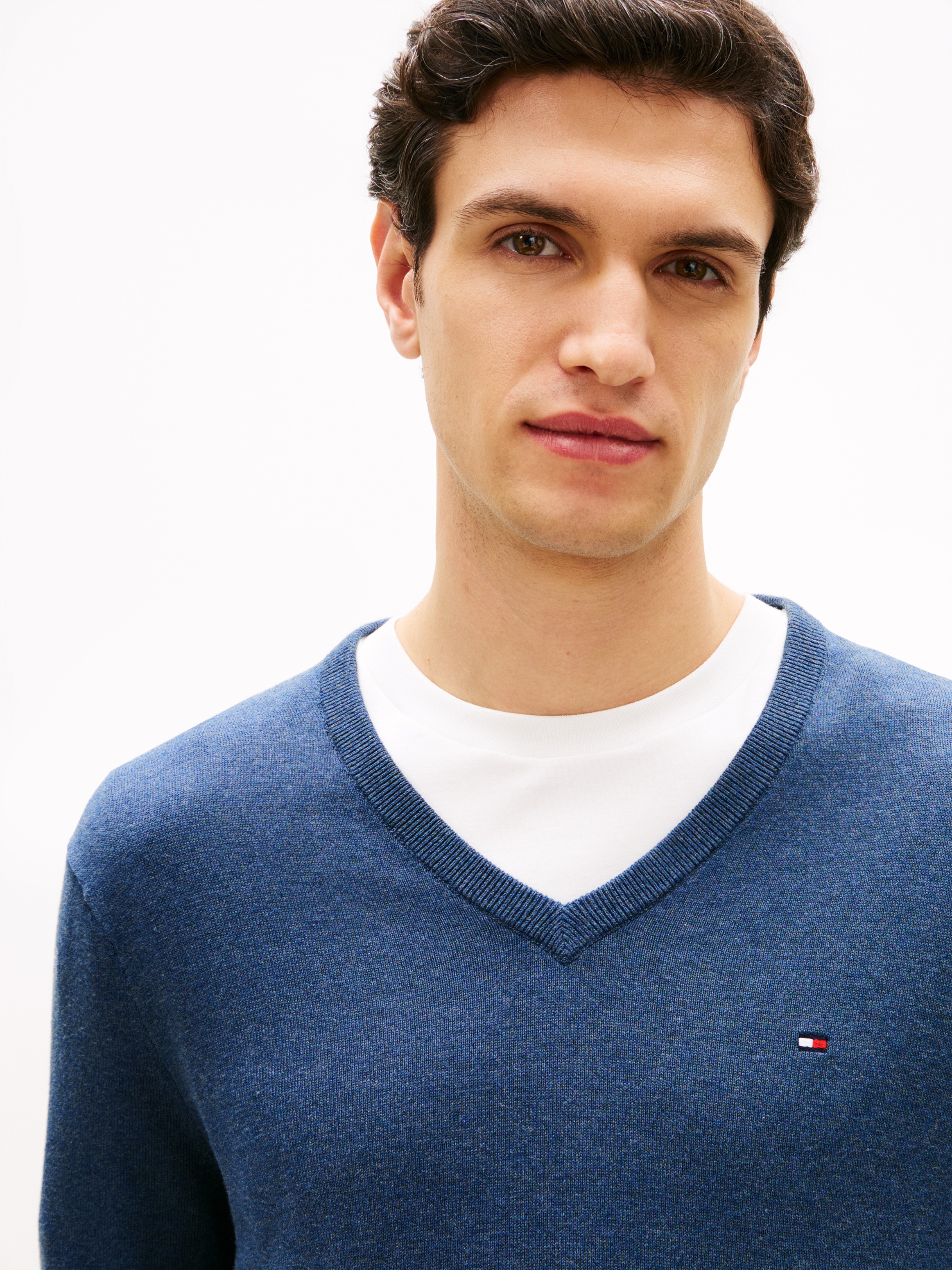 Tommy Hilfiger Strickpullover "ESSENTIAL COTTON V NECK mit V-Ausschnitt und günstig online kaufen