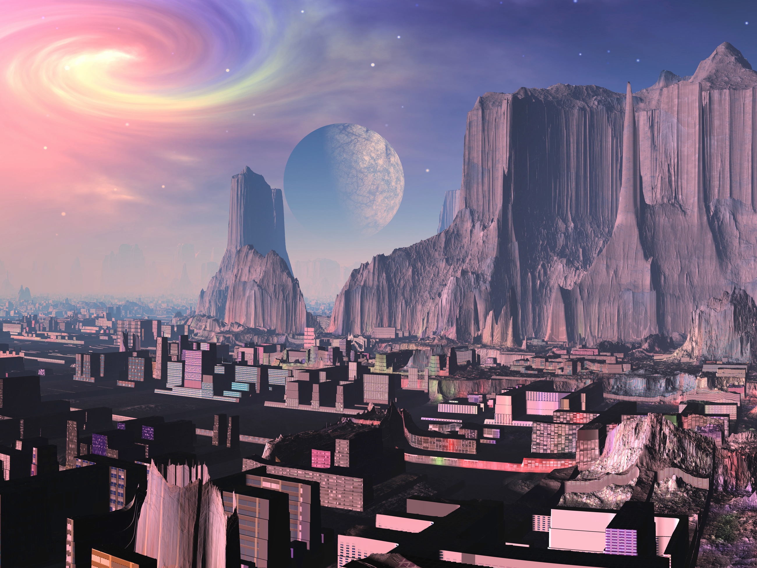 Papermoon Fototapete "PLANETEN-FANTASIE FUTURISTISCH ALIEN MOON GALAXIE XXL"