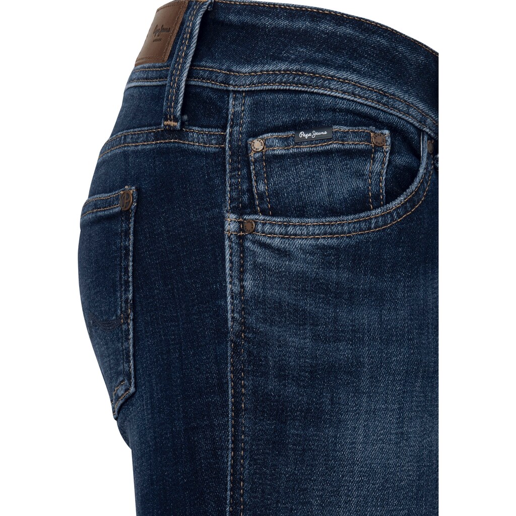 Damenmode Jeans Pepe Jeans Bootcut-Jeans »NEW PIMLICO«, mit ausgestelltem Beinverlauf in elastischem Stretch-Denim dark-blue Damenmode Jeans Pepe Jeans Bootcut-Jeans »NEW PIMLICO«, mit ausgestelltem Beinverlauf in elastischem Stretch-Denim dark-blue