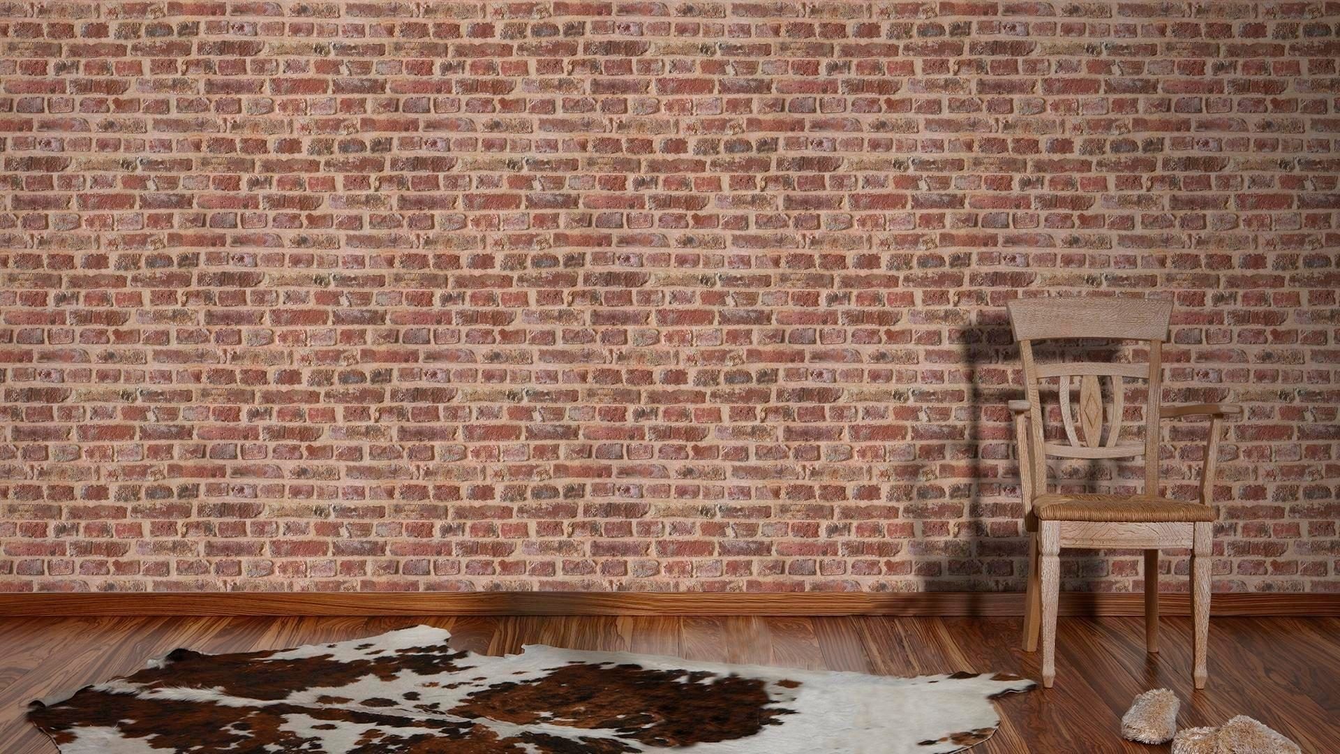 living walls Papiertapete »Authentic Walls Backstein Optik«, gemustert-matt-Steinoptik-realistisch-3D-Optik, StrukturTapete Stein Tapeten Wohnzimmer Schlafzimmer Design Wandtapete