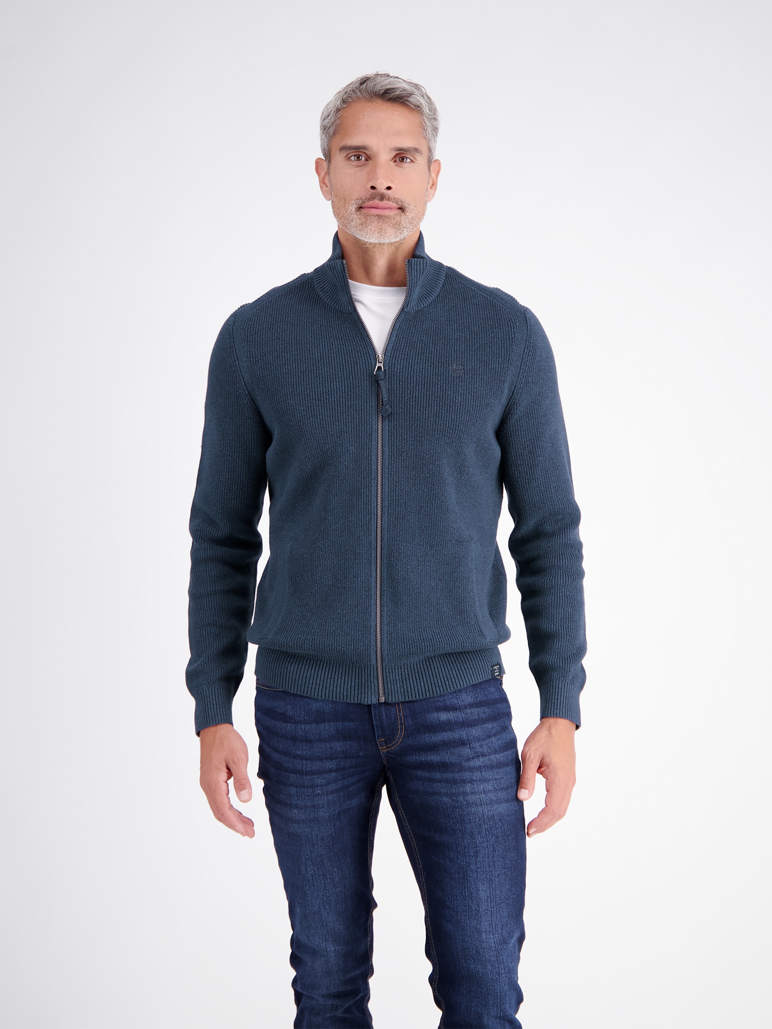 LERROS Strickjacke mit Reißverschluss und Stehkragen
