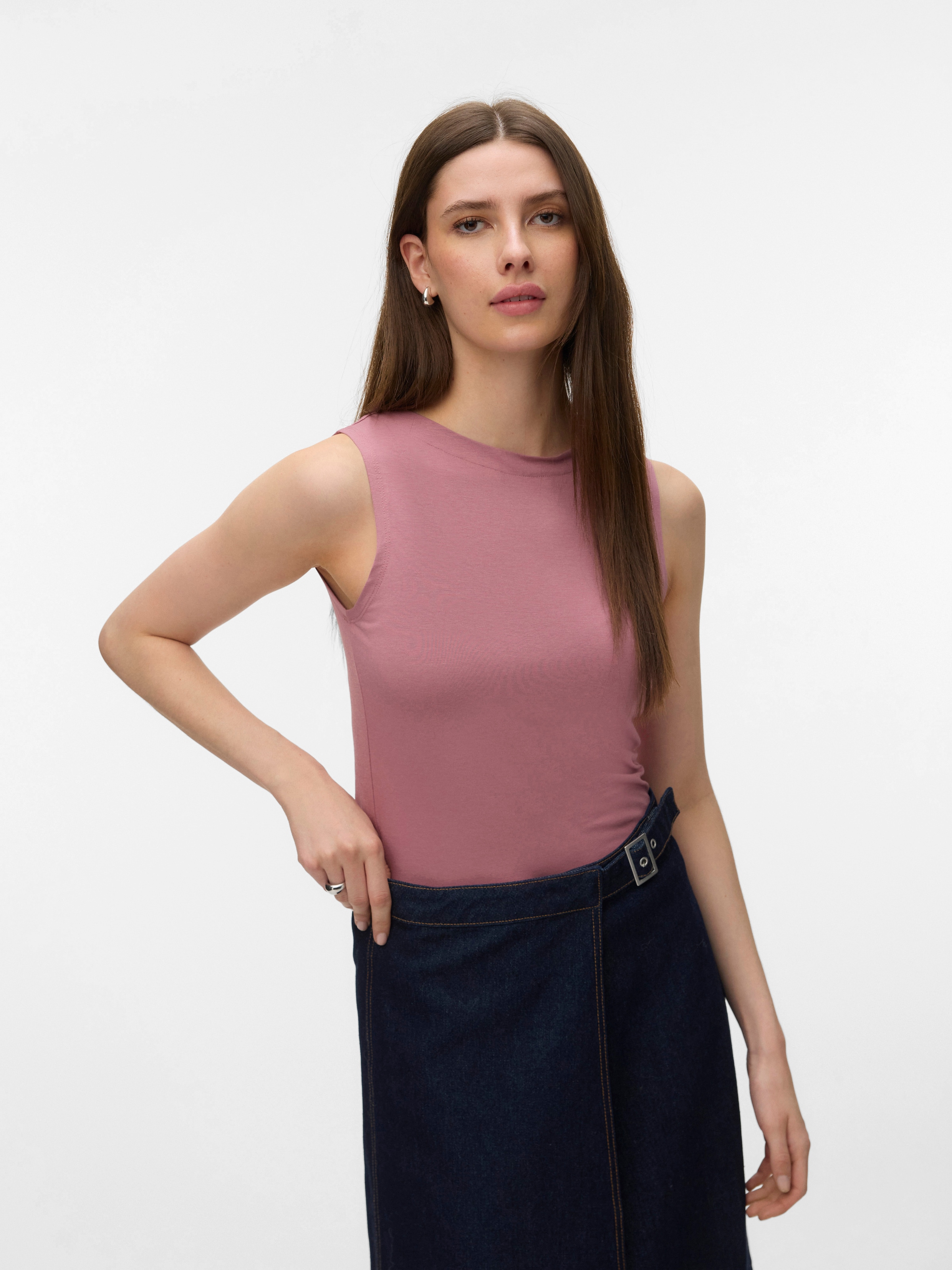 Vero Moda Shirttop "VMPANDA MODAL SL TOP JRS NOOS" Baumwollmischung, slim f günstig online kaufen