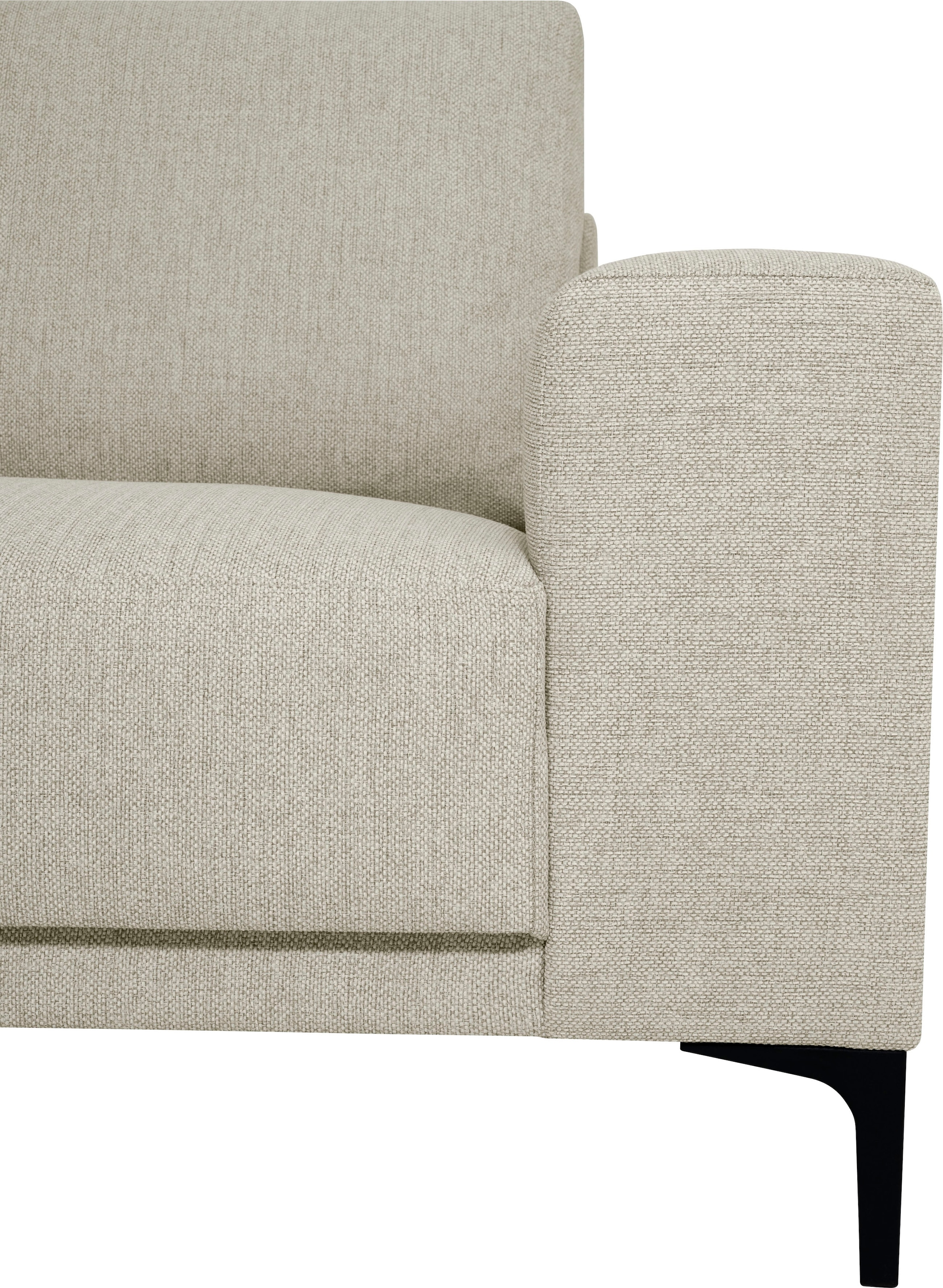 Places of Style Ecksofa »Xander, L-Form,«, Breite 289 cm, Webstoff, Soft-Touch Chenille, schwarze Metallfüßen