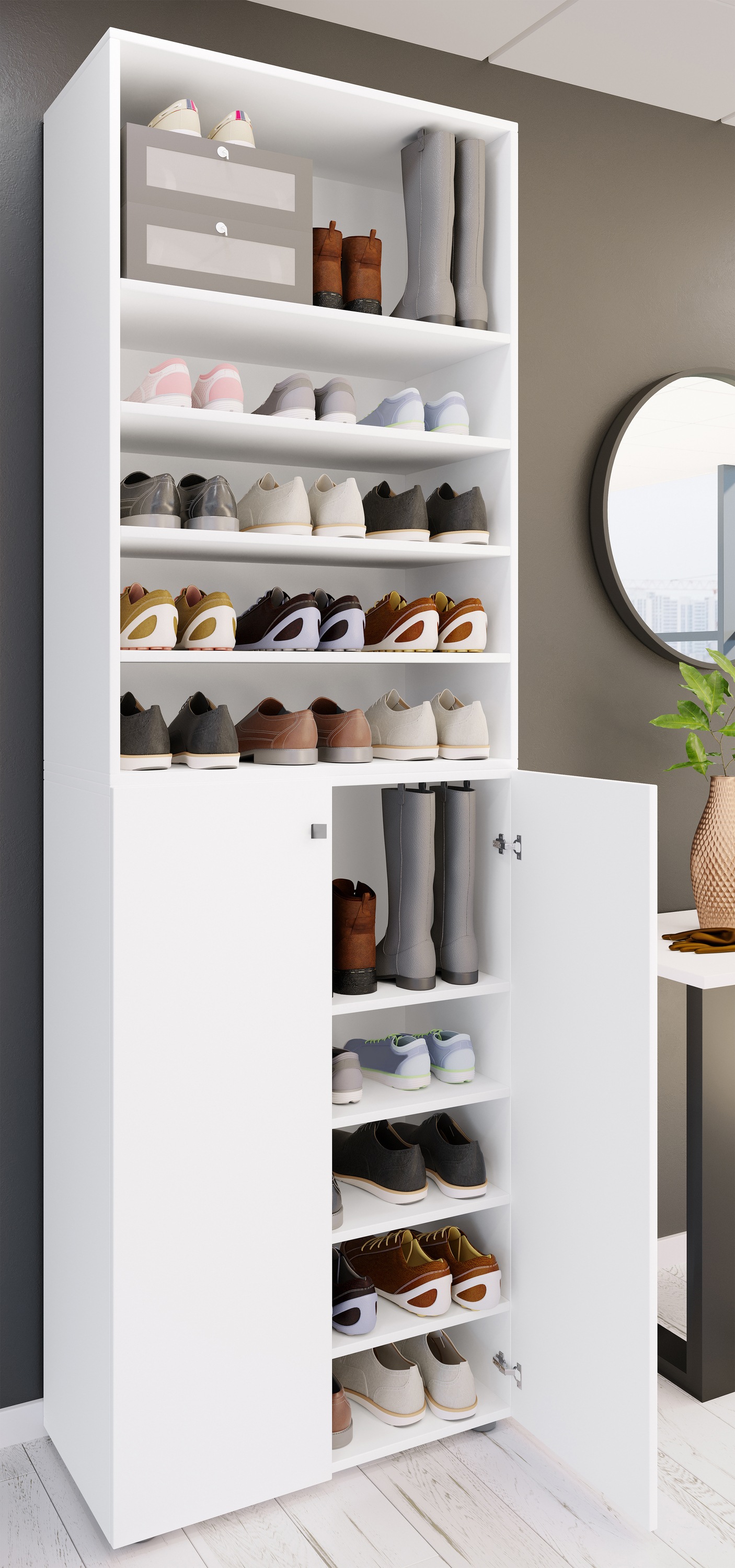 VCM Schuhschrank »VCM XL Holz Großer Schuhschrank Schuhregal Groß Stiefel Dielenmöbel Lona 10 Fächer«, (1 St.)