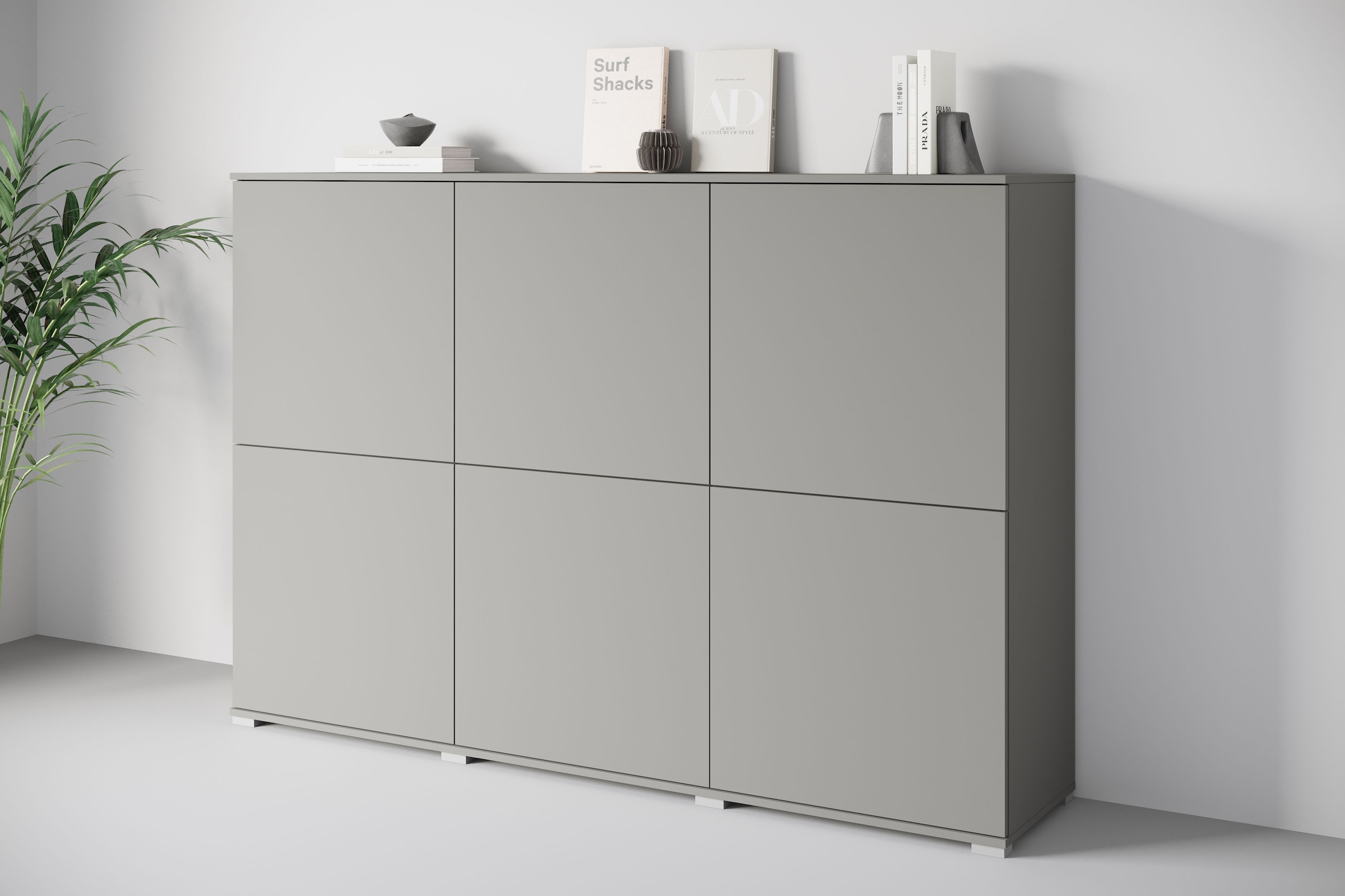INOSIGN Highboard »Kenia, moderne grifflose Hochkommode mit 6 Türen, Breite 180 cm«, (1 St.), Push-to-Open-Fronten, höhenverstellbaren Einlegeböden