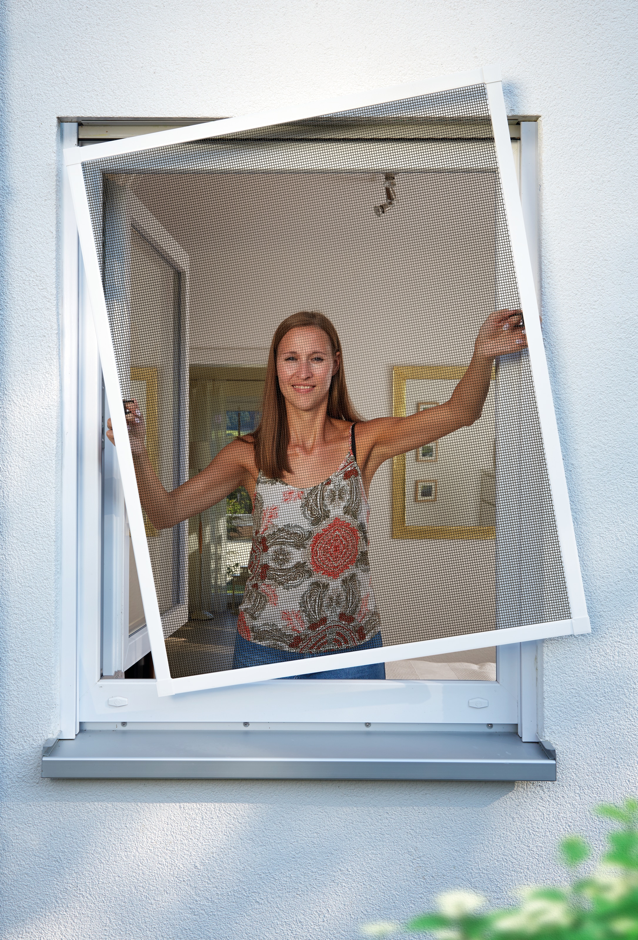 SCHELLENBERG Insektenschutz-Fensterrahmen »Fliegengitter Fenster Premium« Set, 1 Stk. tlg. mit Rahmen aus Aluminium in anthrazit und weiß, 100 x 120 cm