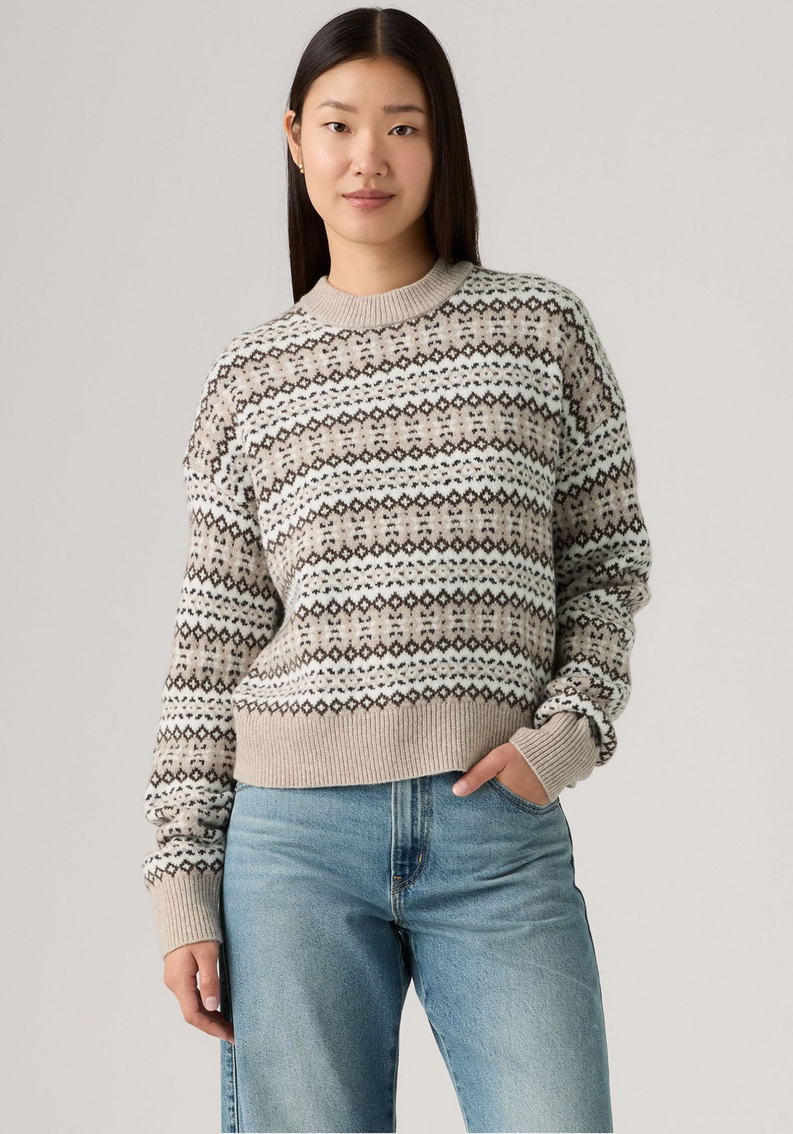 Levi's® Rundhalspullover »INES SWEATER NEUT«, Materialmix mit wärmendem Wollanteil