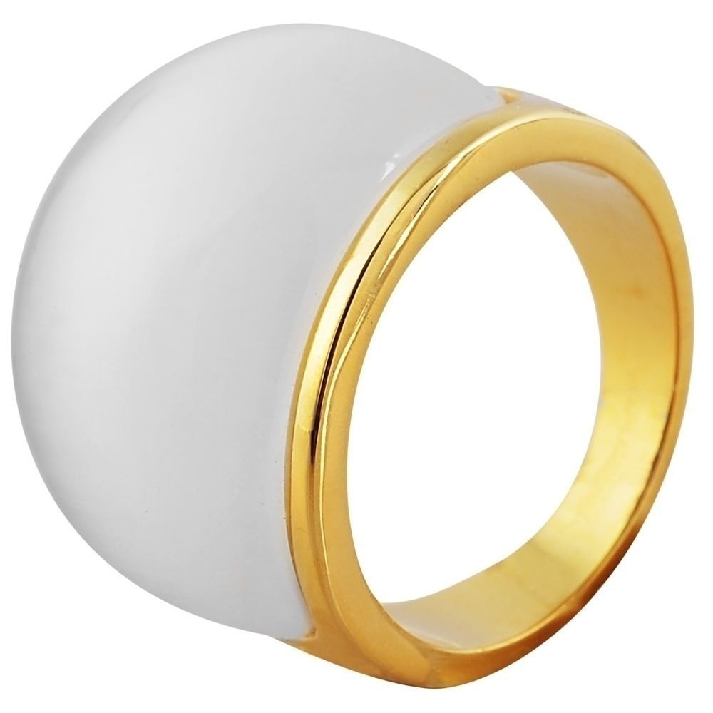 Adelia's Women's Ring Stainless Steel Tiger Eye Gold Size 62