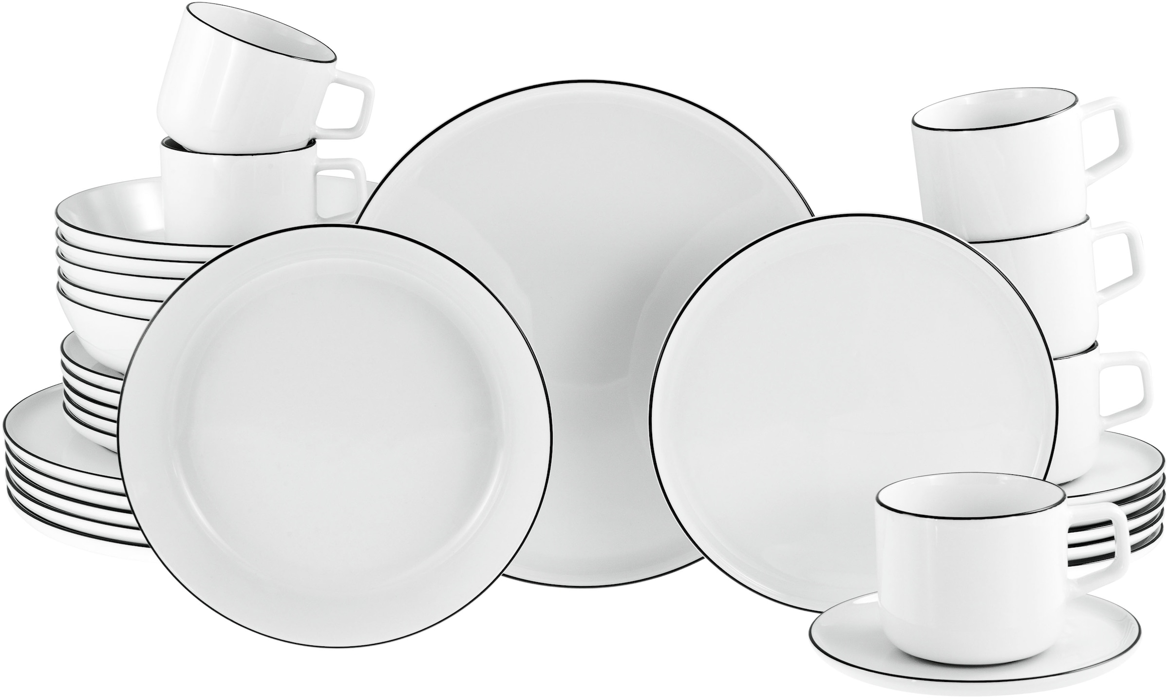 CreaTable Kombiservice "Chef Collection Black Line, Kombi-Service 30-tlg" D günstig online kaufen