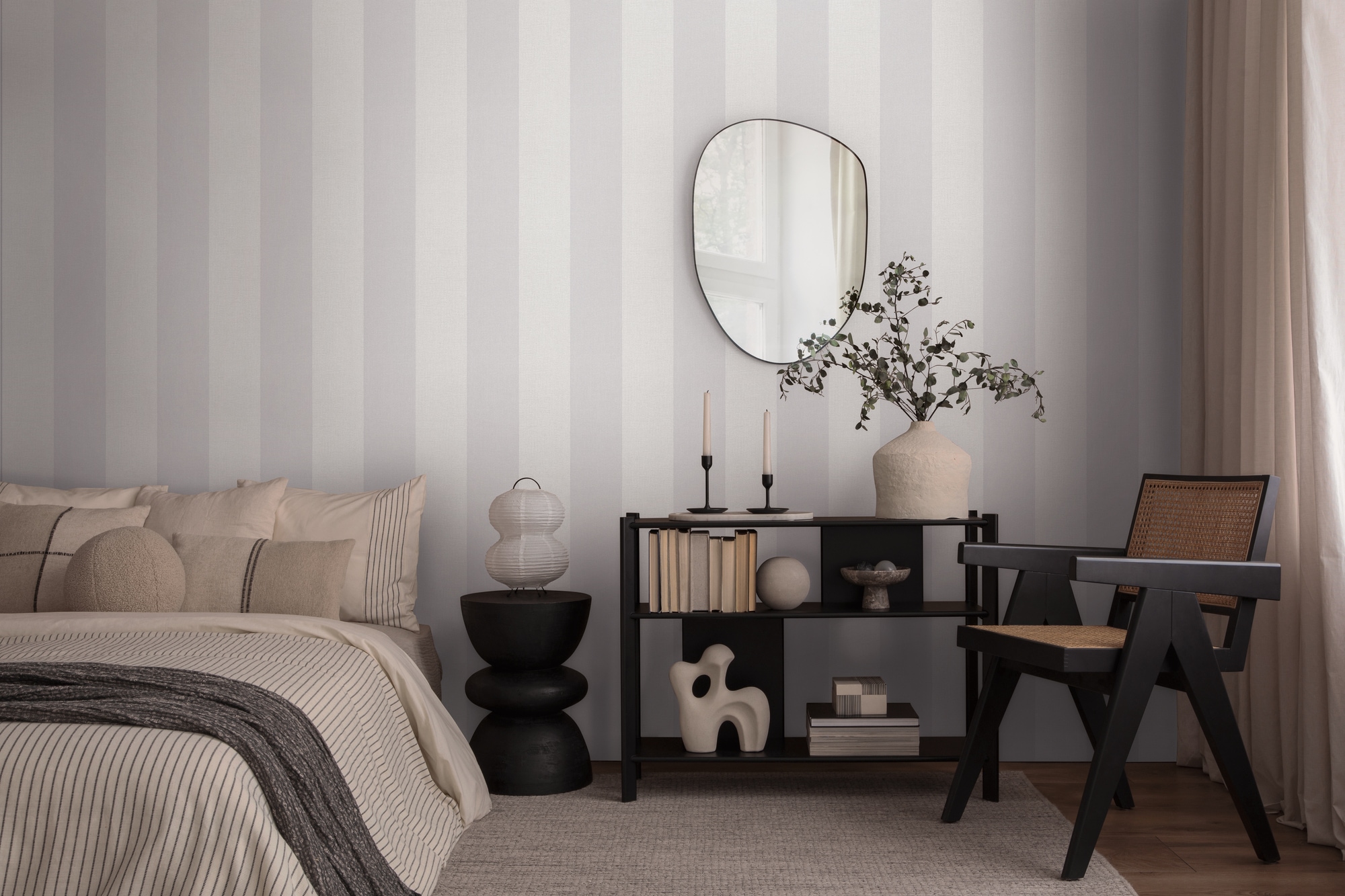 A.S. Création Vliestapete »Pure Elegance Streifen Tapete Mustertapete Landhaus Landhaus«, matt, Vliestapete gestreift für Schlafzimmer Küche Wohnzimmer Streifen Flur